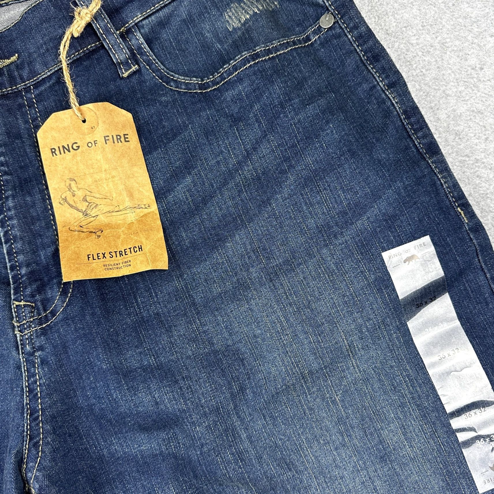 Ring Of Fire Ring of Fire Jeans Mens 36x32 Elan Denim Slim Hudson Distressed Stretch New Blue Block Patchwork Straight 90s Grunge Punk Mens Size US 36 / EU 52 - 2 Thumbnail