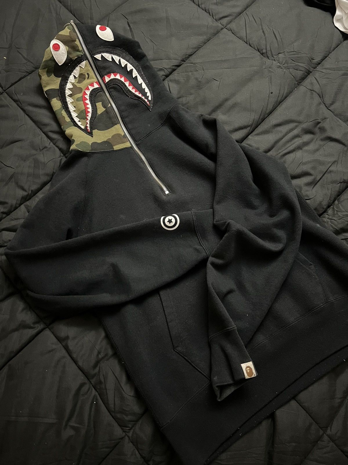 Bape 1st Camo Shark Half Zip Hoodie Size US M / EU 48-50 / 2 - 3 Thumbnail