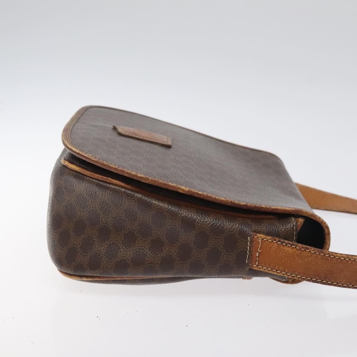 Celine CELINE Macadam Canvas Shoulder Bag Pvc Leather Brown Gold Size ONE SIZE - 4 Thumbnail