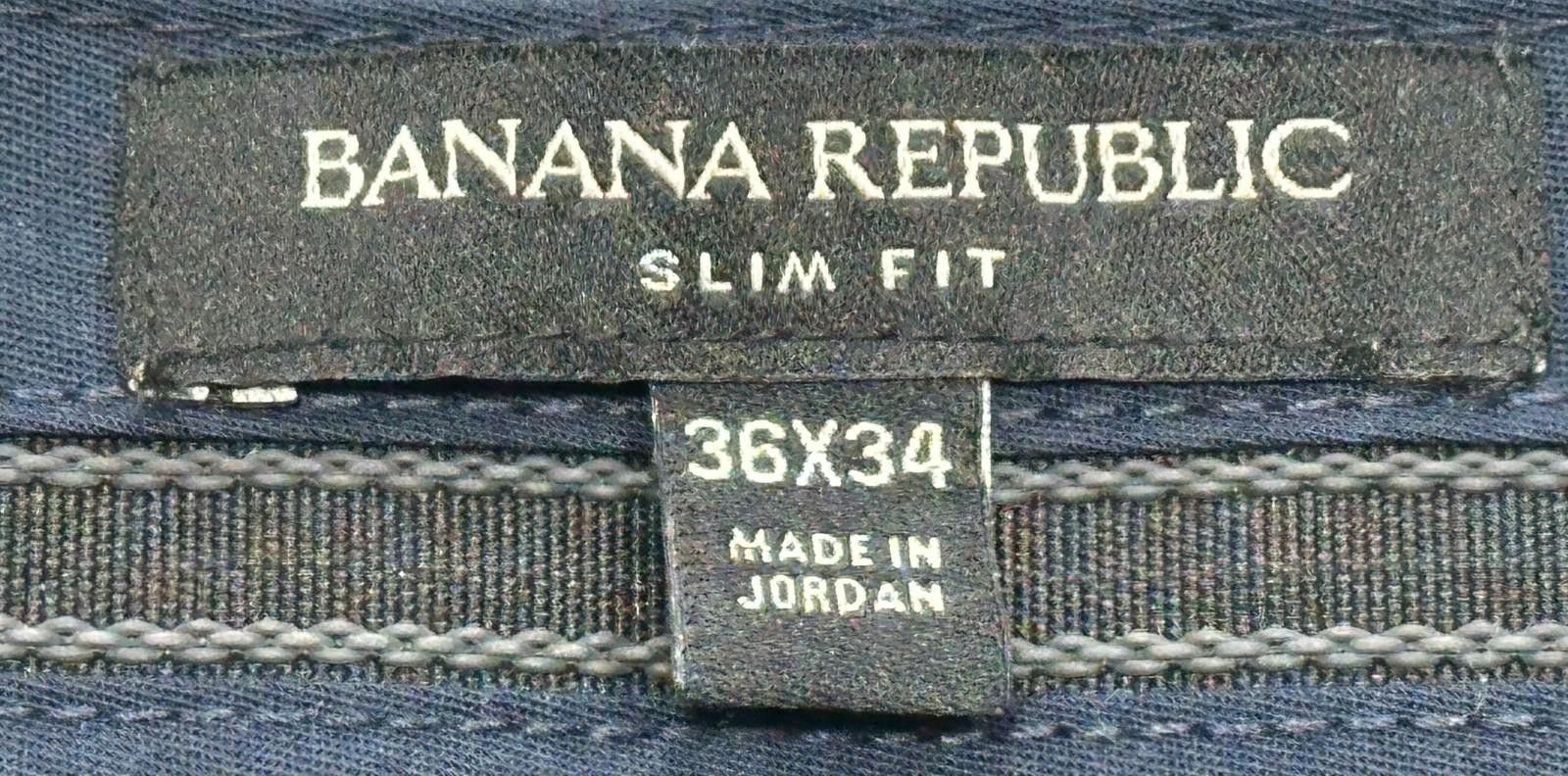 Banana Republic Banana Republic Slim Flat Straight Dress Pant Blue Men 36/34 Size US 36 / EU 52 - 6 Thumbnail