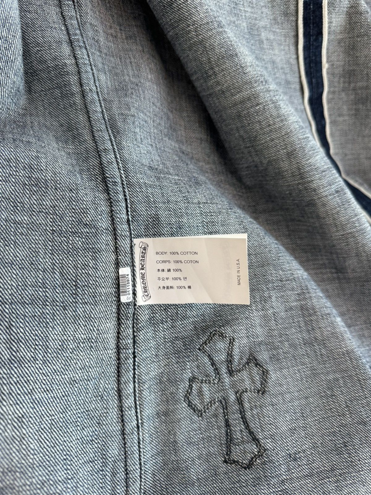 Chrome Hearts Chrome Hearts Denim Cross Patch Overshirt Size US XXL / EU 58 / 5 - 10 Thumbnail