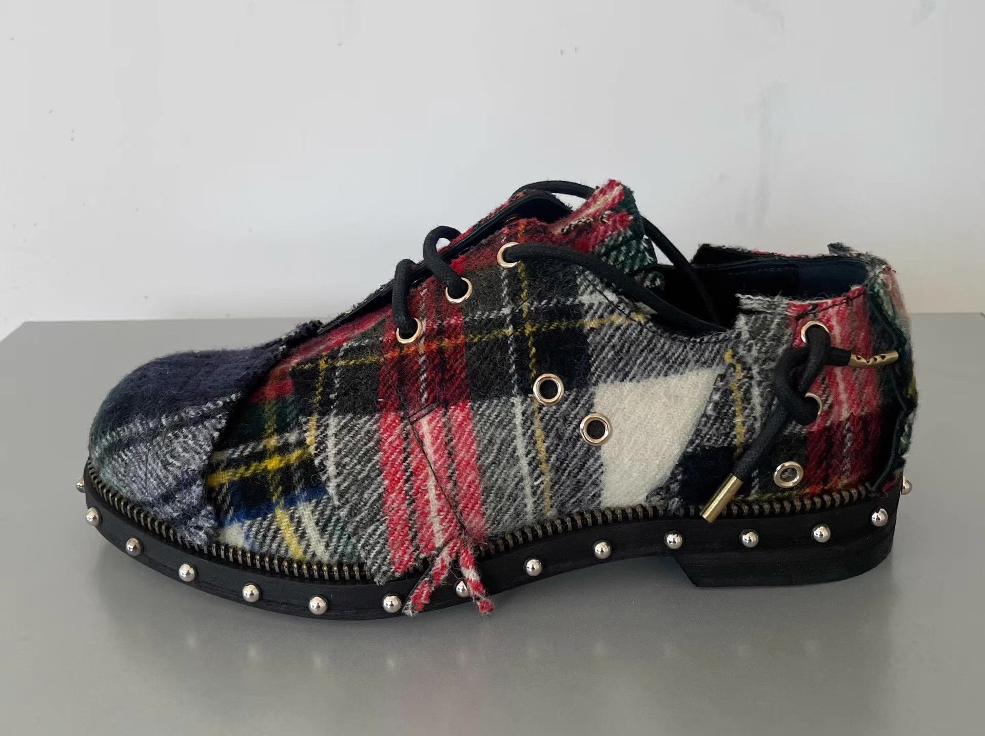 Loewe Loewe Checkered Spliced Studded Derby Shoes Ｑ21 Size US 6.5 / EU 39-40 - 5 Thumbnail