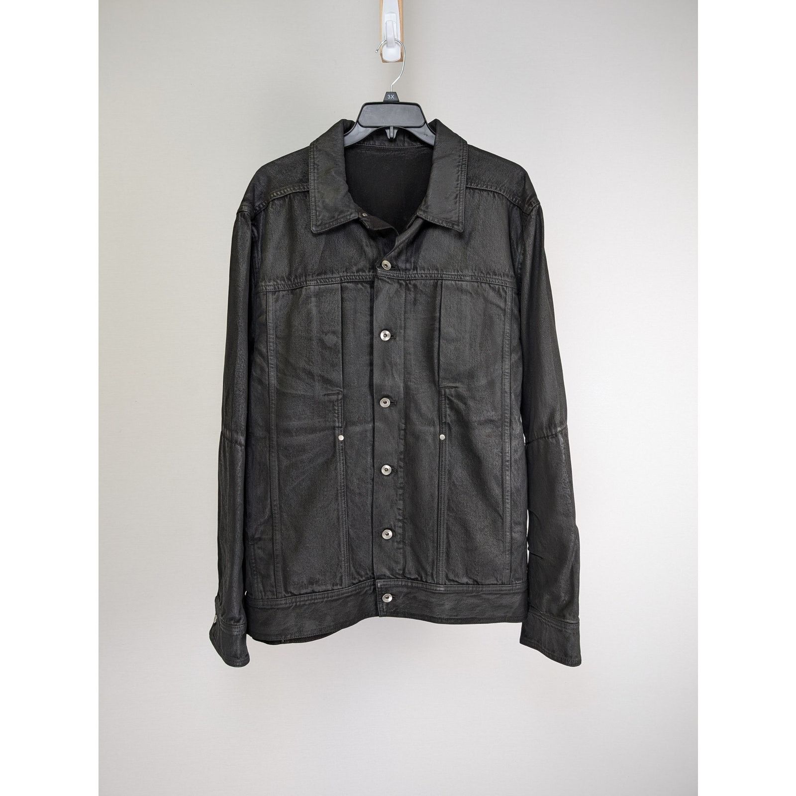 Rick Owens o1rshd1 Lido Worker Jacket in Black Wax Size US L / EU 52-54 / 3 - 1 Thumbnail