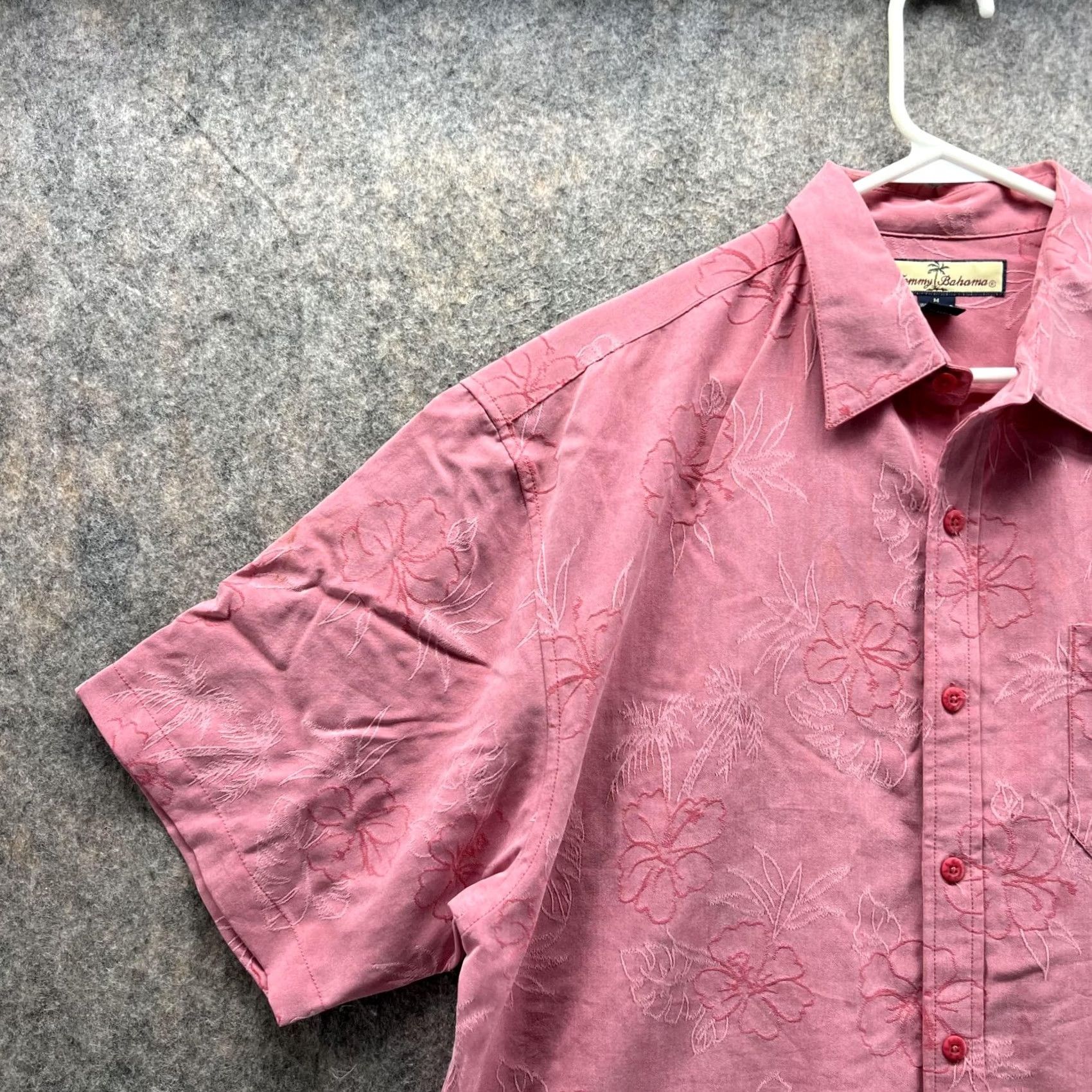 Tommy Bahama VINTAGE Tommy Bahama Shirt Men M Floral Pink Button-Down Embroidered Tencel Size US M / EU 48-50 / 2 - 3 Thumbnail