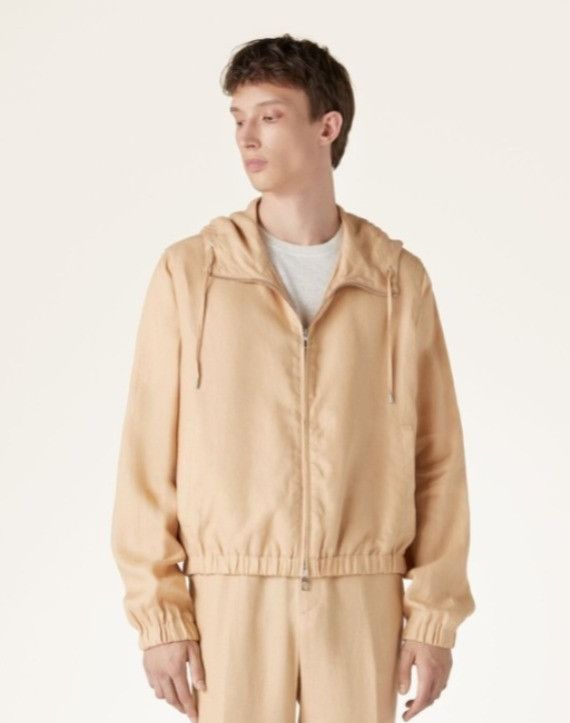 Loro Piana o1w1db10225 FAO0019 Elvis Bomber Jacket in Light Beige Size US M / EU 48-50 / 2 - 5 Thumbnail