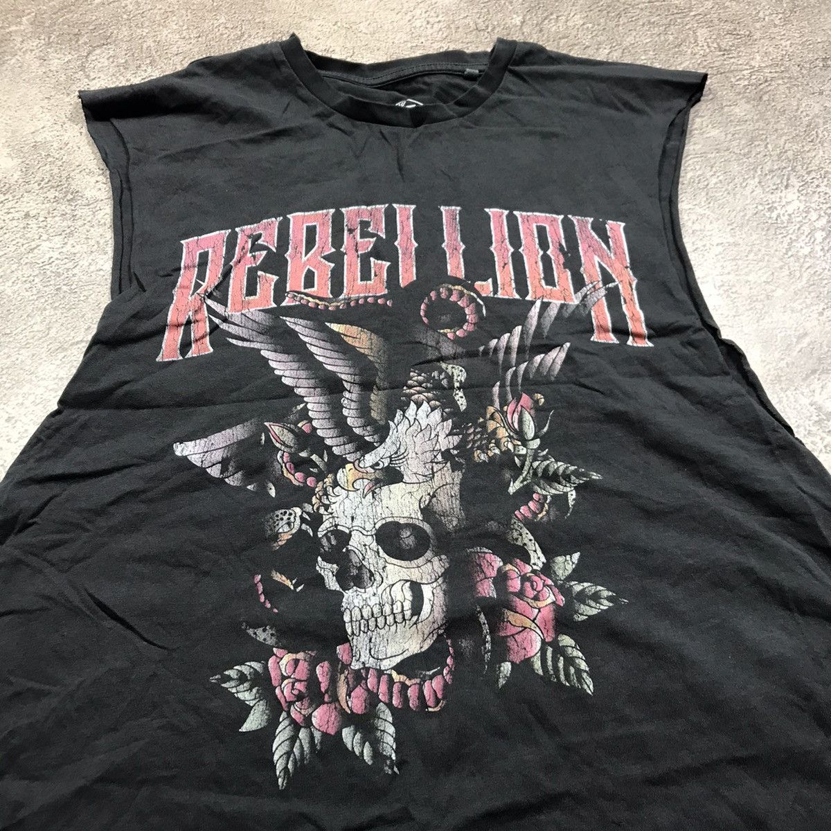 Vintage Vintage 90s Rebel Lion Skull Graphic Tee Sun Faded Grunge XL Size US XL / EU 56 / 4 - 3 Thumbnail
