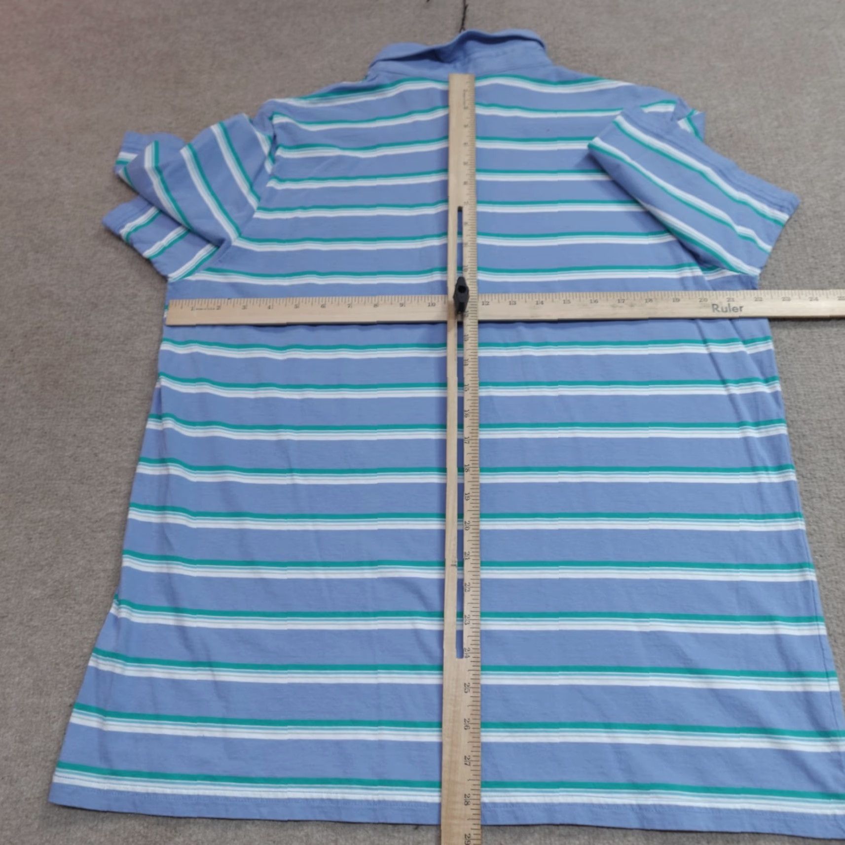 Vintage Criquet Polo Shirt XL Blue Striped Organic Cotton Embroidered Polo Shirt Men Golf Blue Embroidered XL Mens Size US XL / EU 56 / 4 - 4 Thumbnail