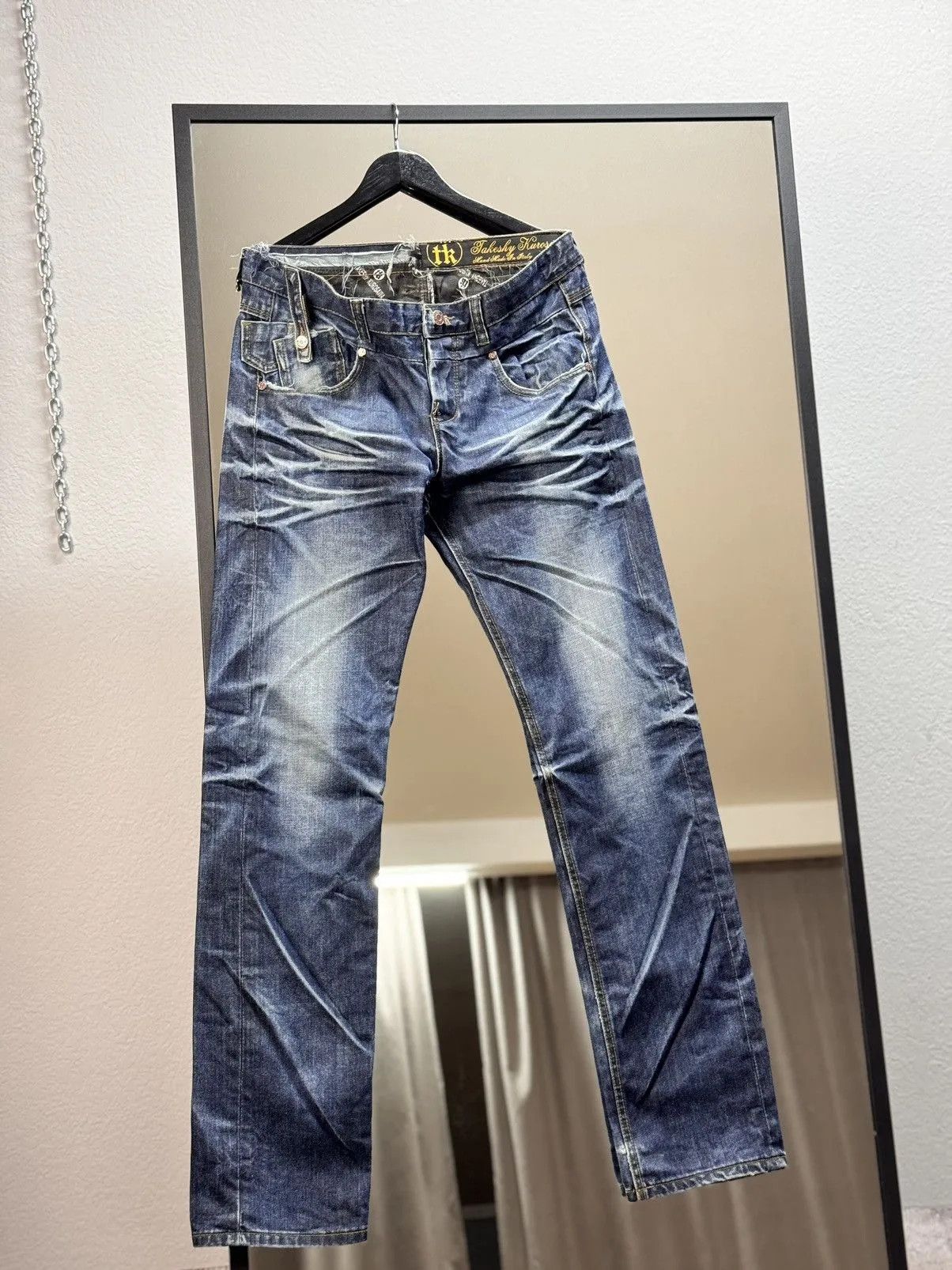 Takeshy Kurosawa Vintage Japan Takeshy Kurosawa Sequin Logo Denim pants baggy Size US 34 / EU 50 - 2 Thumbnail