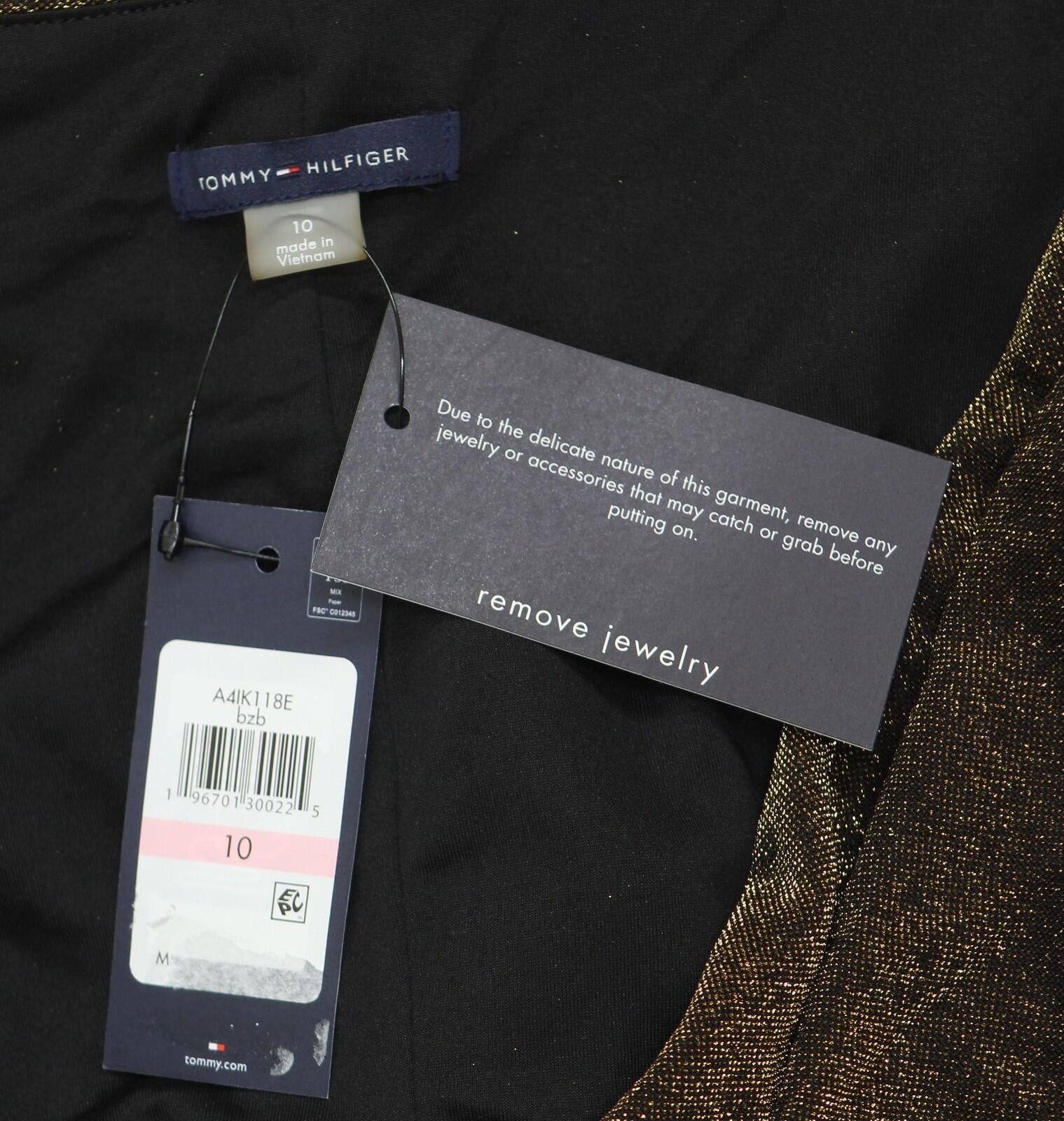 Tommy Hilfiger Nwt Tommy Hilfiger V Neck Dress A4ik118e Bronze / Black 10 Size L / US 10 / IT 46 - 3 Thumbnail
