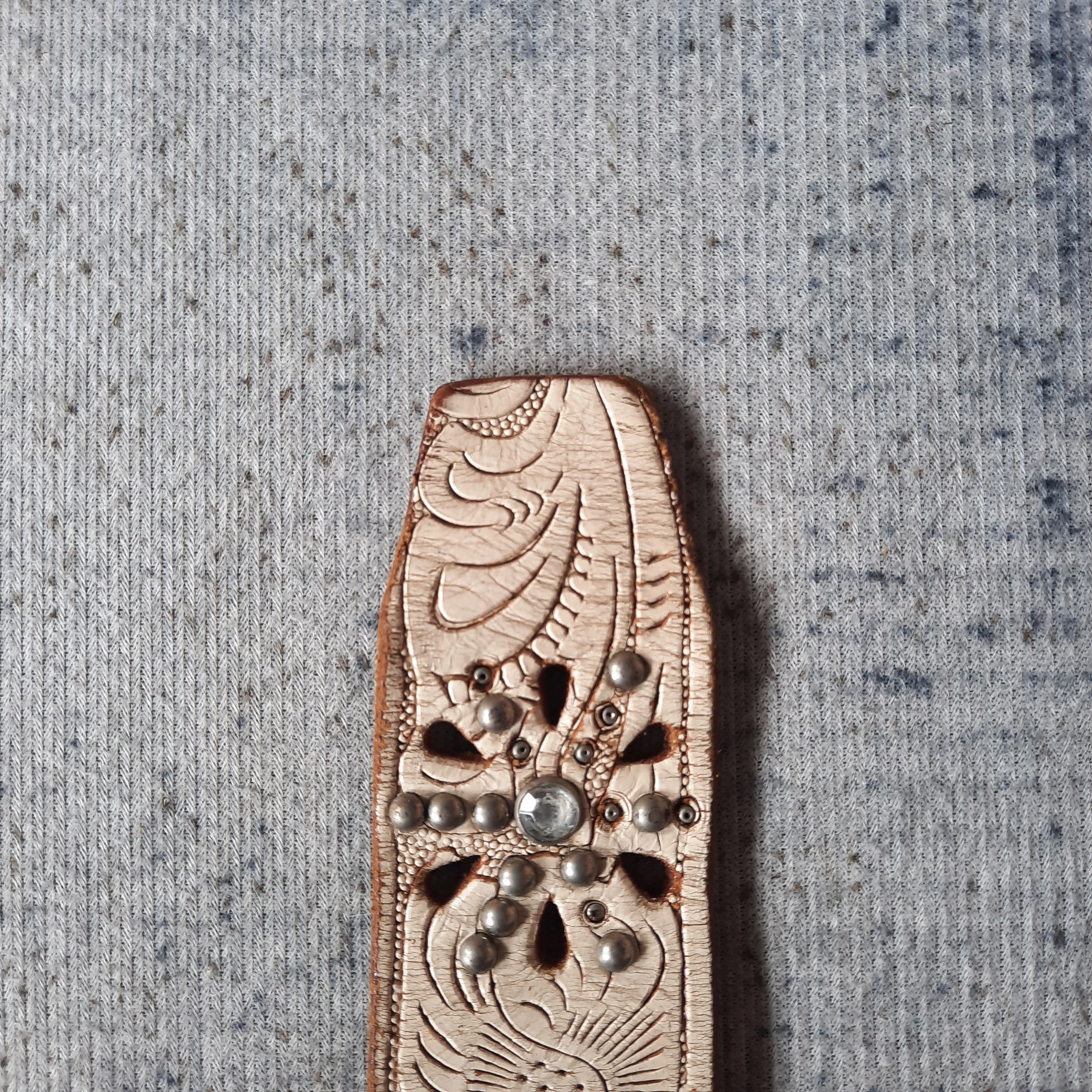 Vintage 💥 Vintage ring design emboss western leather belt Size ONE SIZE - 4 Thumbnail