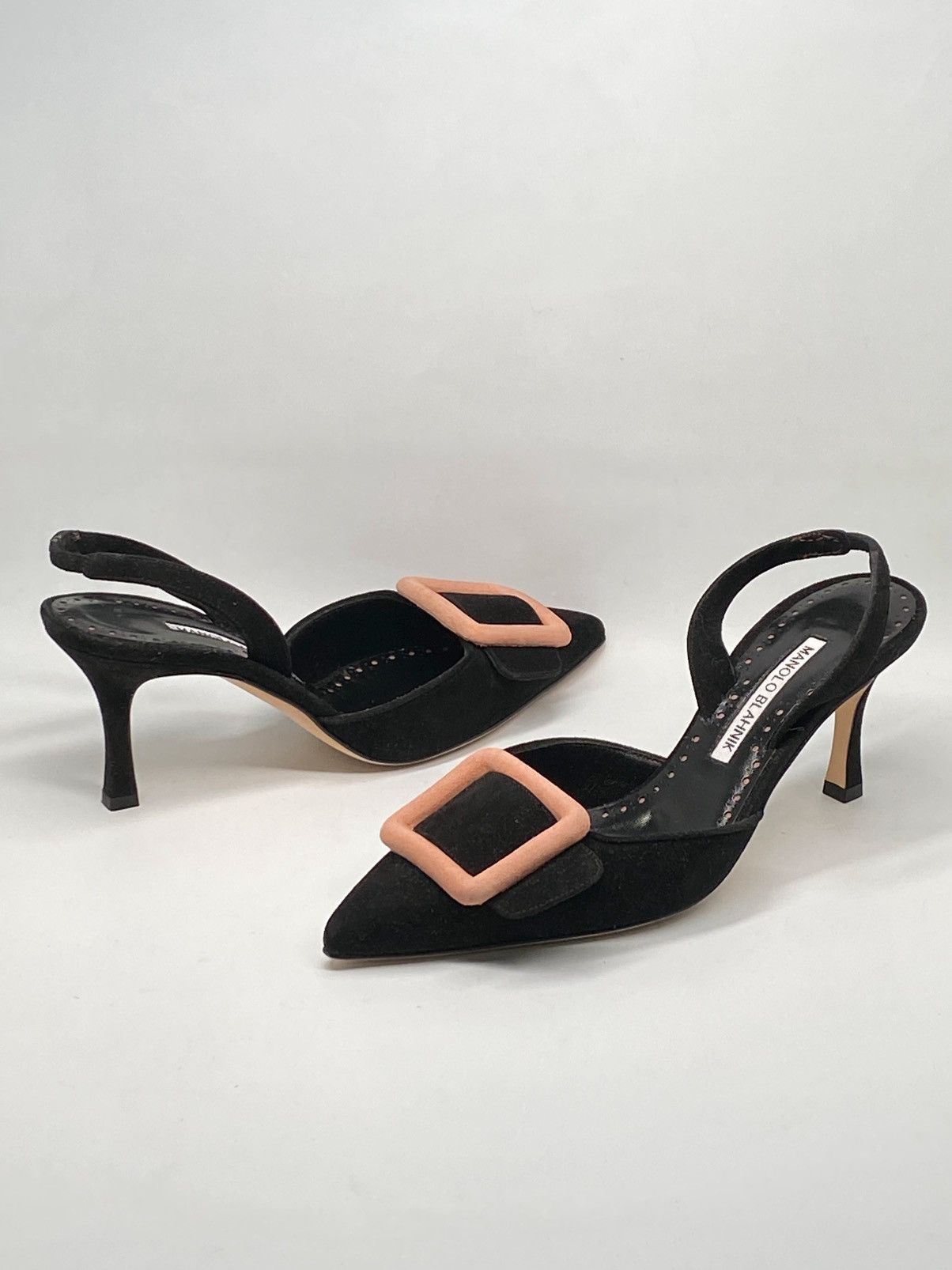 Manolo Blahnik Manolo Blahnik Maysli Suede Buckle Slingback Pumps size 36 Size US 6 / IT 36 - 4 Thumbnail