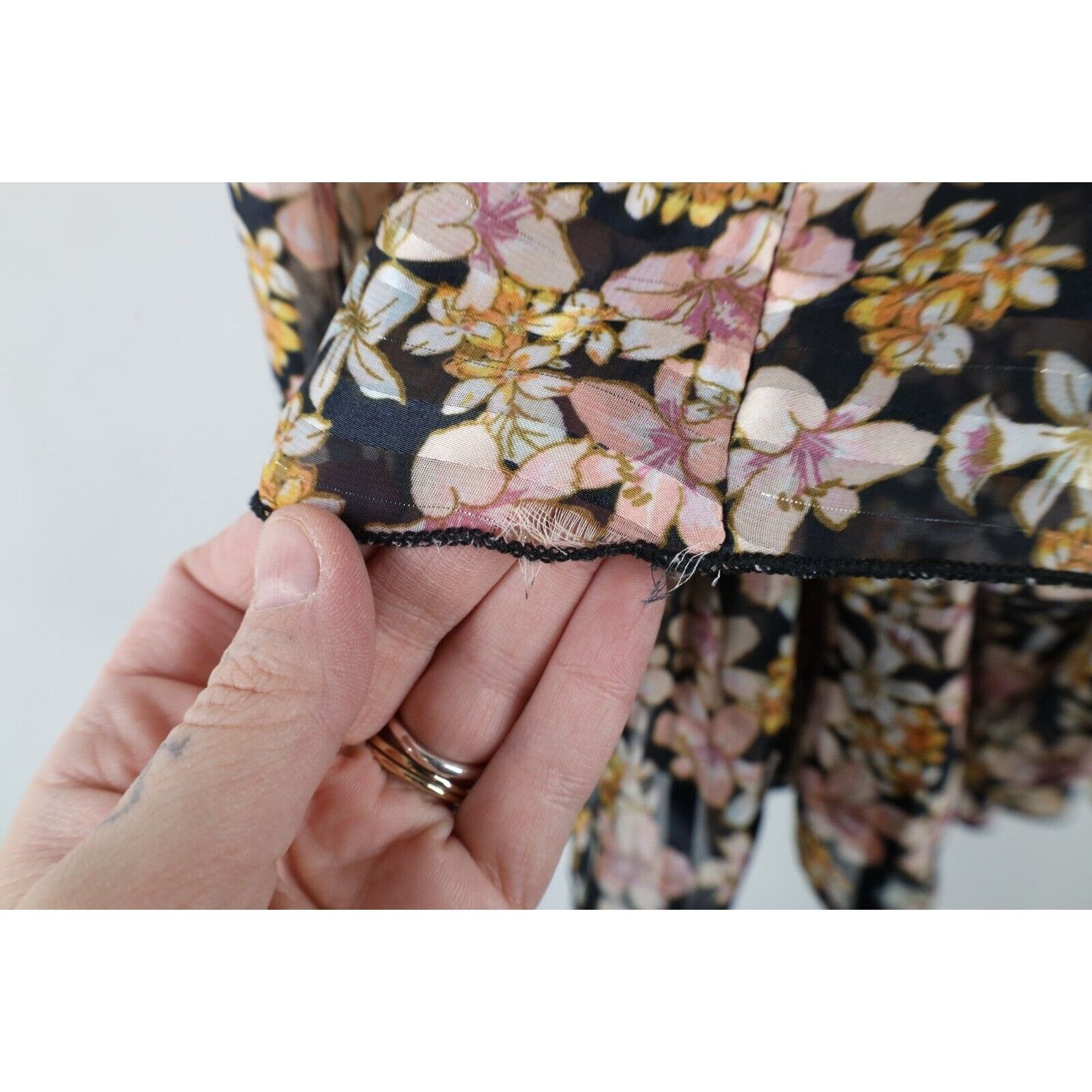 Vintage Vintage Y2K Sheer Ruffled Flower Tie Front Romper Dress Size S / US 4 / IT 40 - 14 Thumbnail