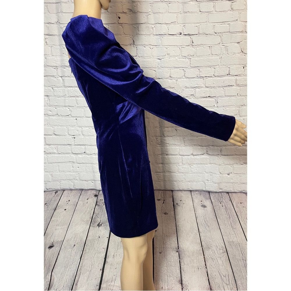 Other New One33 Social Puff-Shoulder Cutout Velvet Purple Mini Dr Size M / US 6-8 / IT 42-44 - 3 Thumbnail