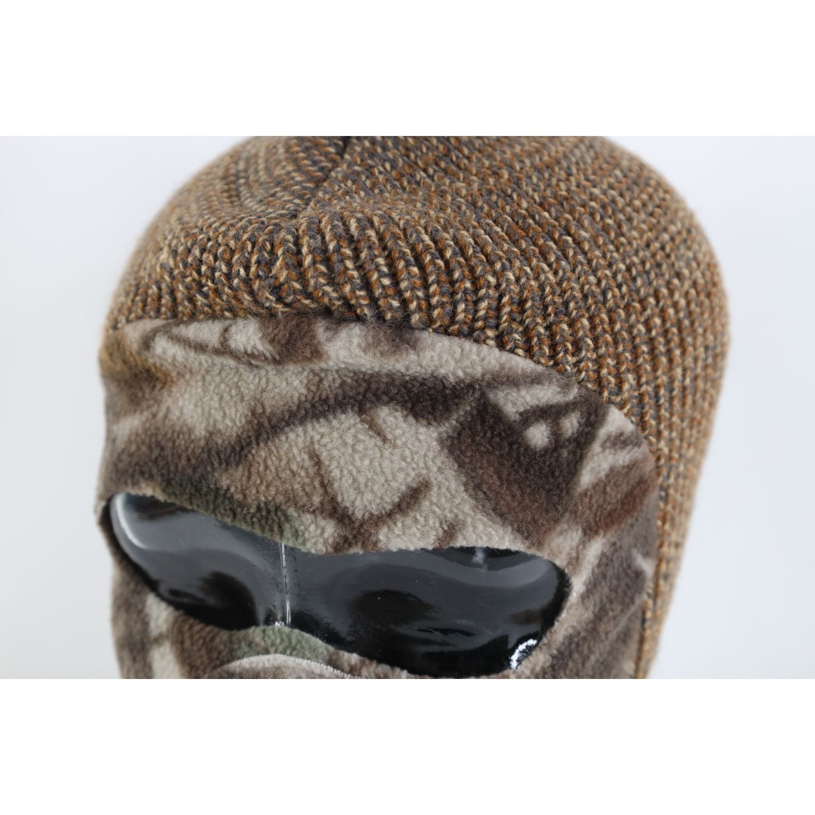 Vintage Vintage 90s Streetwear Camouflage Knit Face Mask Beanie Size ONE SIZE - 2 Thumbnail