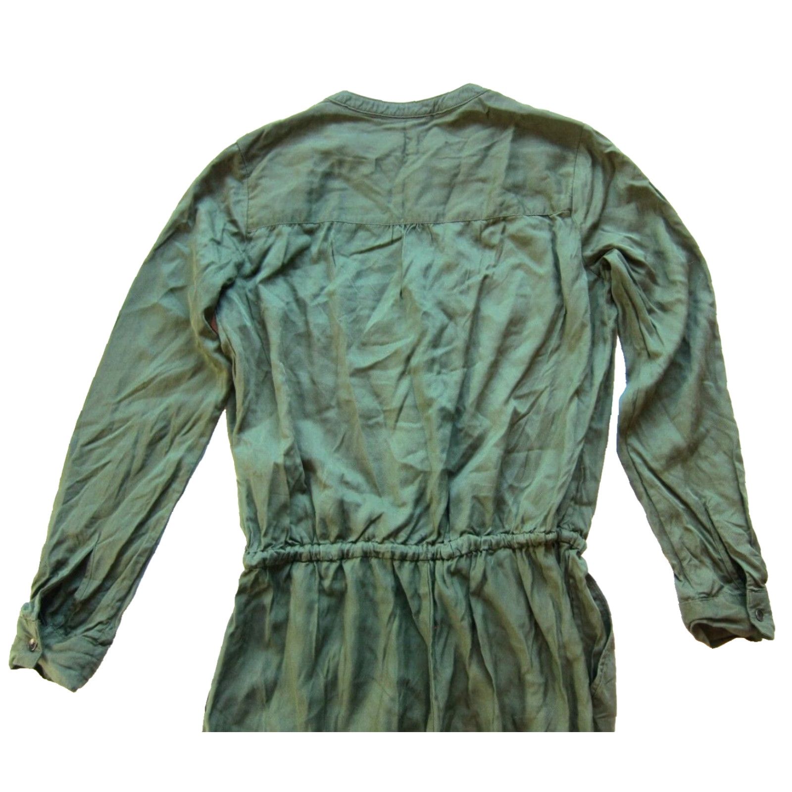 Gap GAP Army Green Long Sleeve One-Piece Jumpsuit XS 100% Rayon Pocket Romper Women Regular Manufacturing Style: Jumpsuit Theme: Army Size XS / US 0-2 / IT 36-38 - 6 Thumbnail