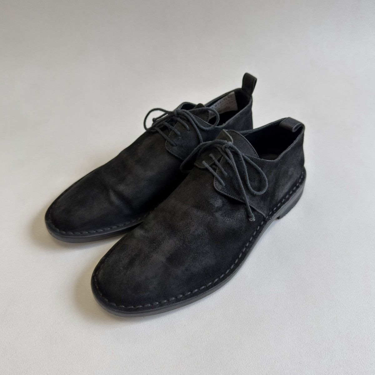 Ann Demeulemeester Sample Black Burnished Suede Lace Up Shoes Size US 9 / EU 42 - 8 Thumbnail