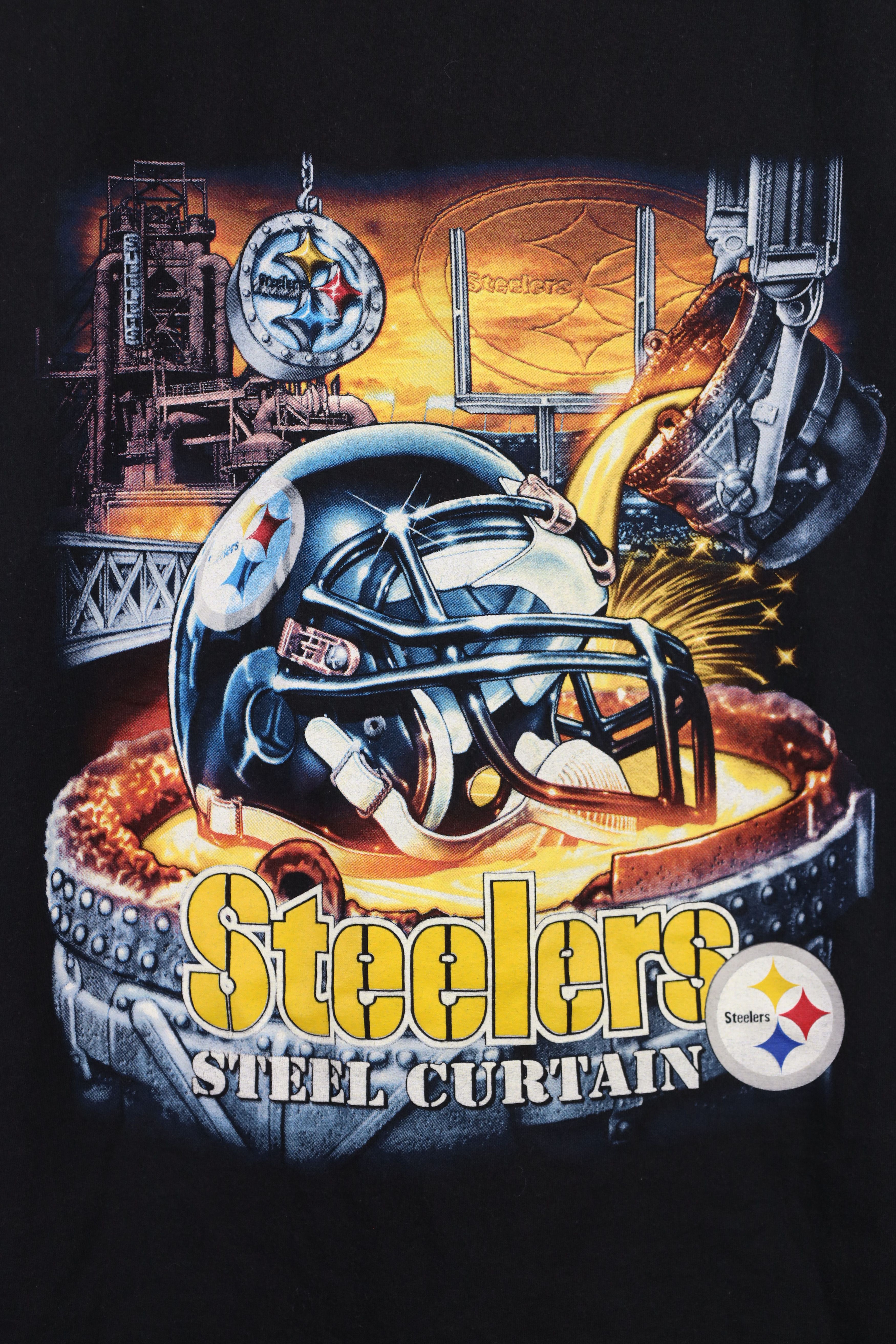 Vintage Vintage Y2K 2002 NFL Steelers Football Steel Curtain T-Shirt Size US XL / EU 56 / 4 - 4 Thumbnail