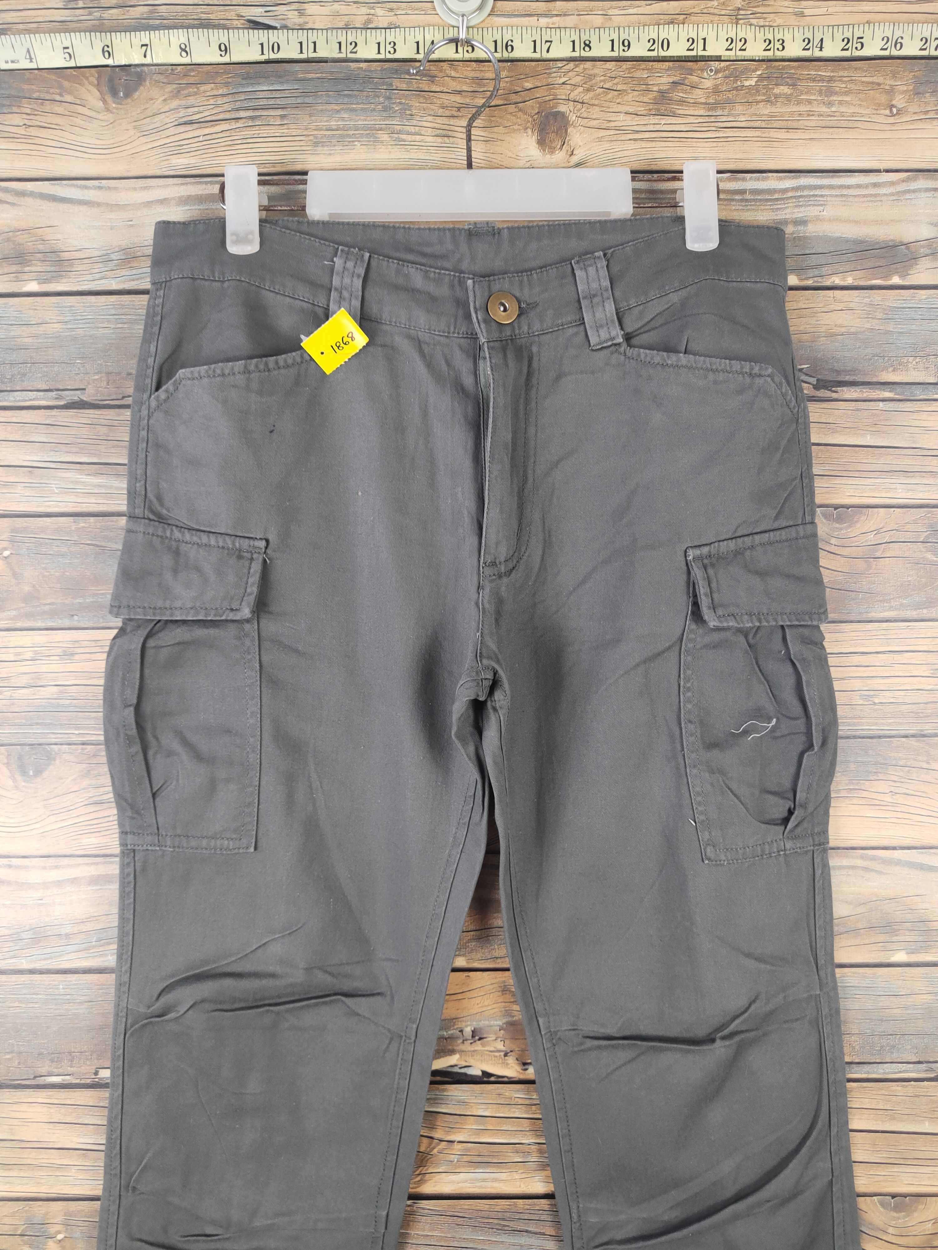 Japanese Brand DL Improves Dark Gray Multipocket Cargo Pants #1868 Size US 31 - 2 Thumbnail