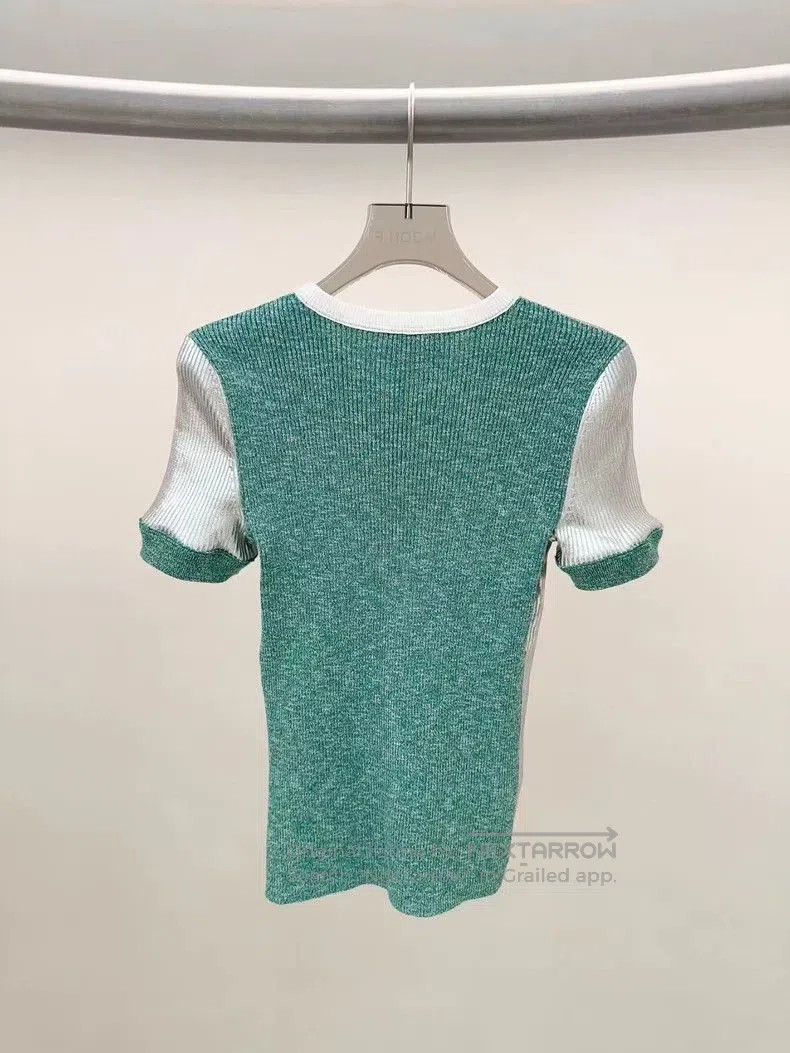 Chanel Chanel 25C Silver Green Knit Top . Size M / US 6-8 / IT 42-44 - 2 Thumbnail