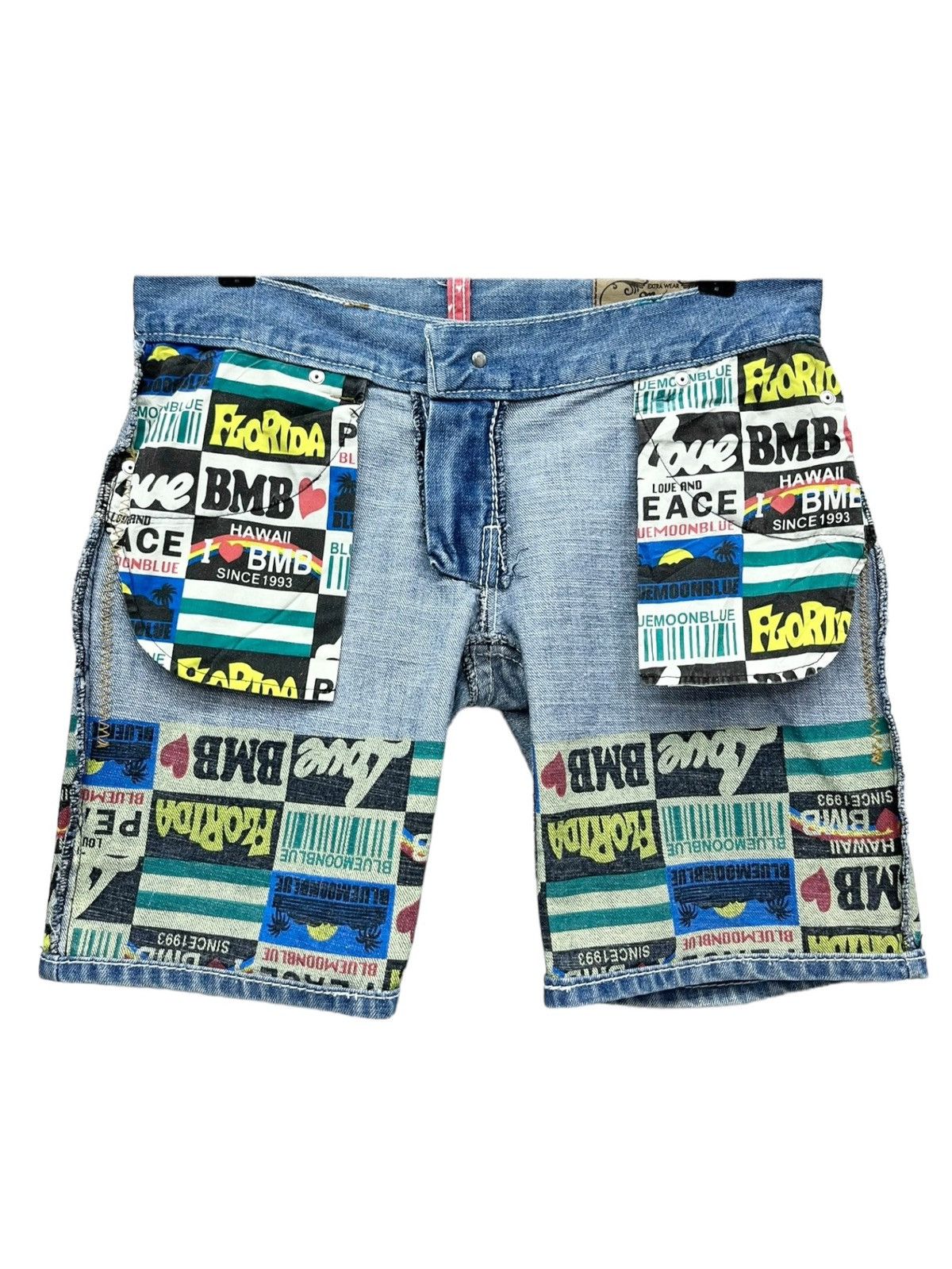 Moon Boot BLUEMOONBLUE Art Big Print Back Slanted Double Waist Summer Size 30" / US 8 / IT 44 - 11 Thumbnail