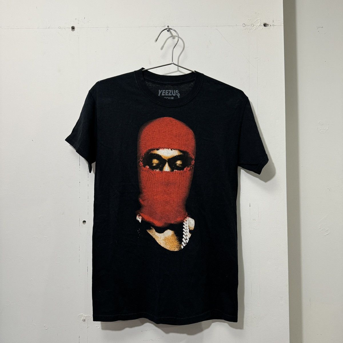 image of Kanye West Yeezus 2014 Tour Tee Red Margiela Ski Mask S in Black, Men's (Size Small)