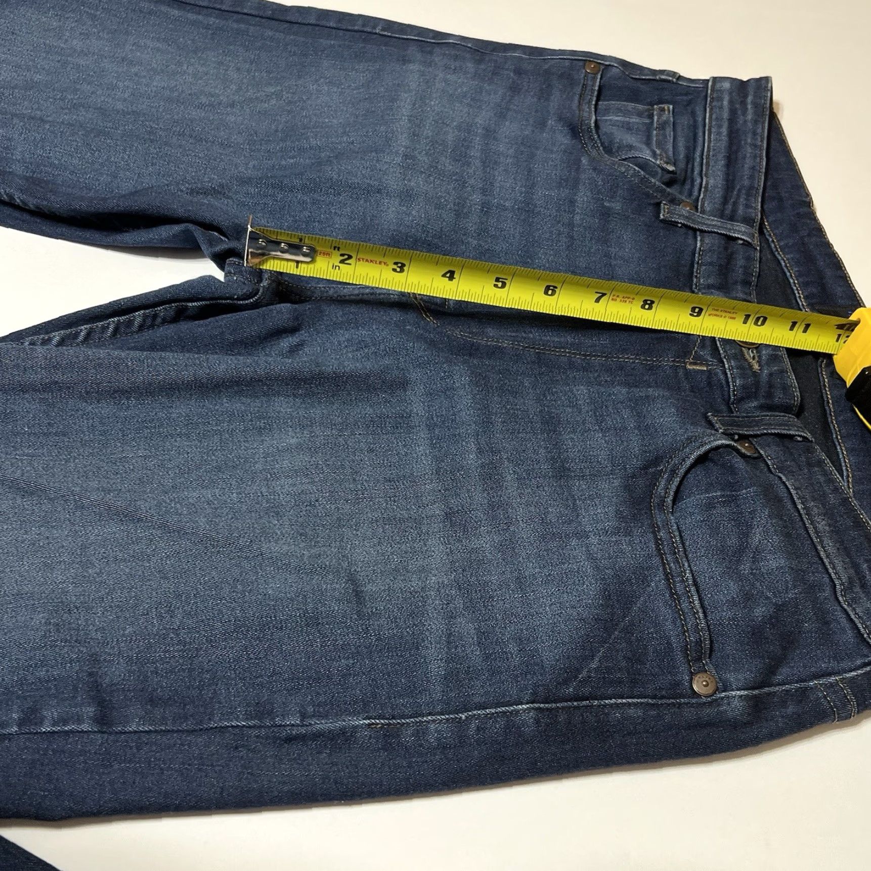 Paige PAIGE Jeans Men’s Lennox 33x32 Slim Fit Dark Wash Blue Denim Stretch Straight Jeans Size US 33 - 4 Thumbnail