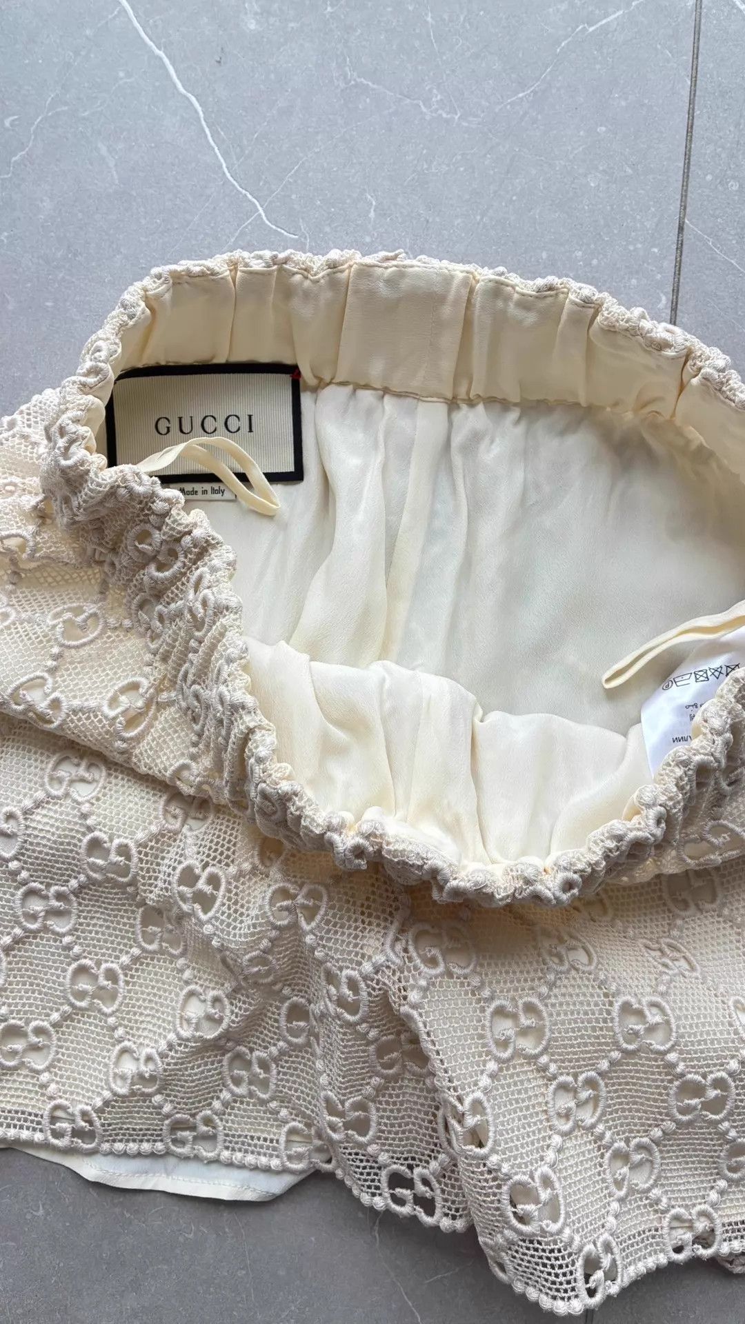Gucci Gucci Ivory Lace GG Monogram ElasticWaist Short 38 Size 26" / US 2 / IT 38 - 3 Thumbnail