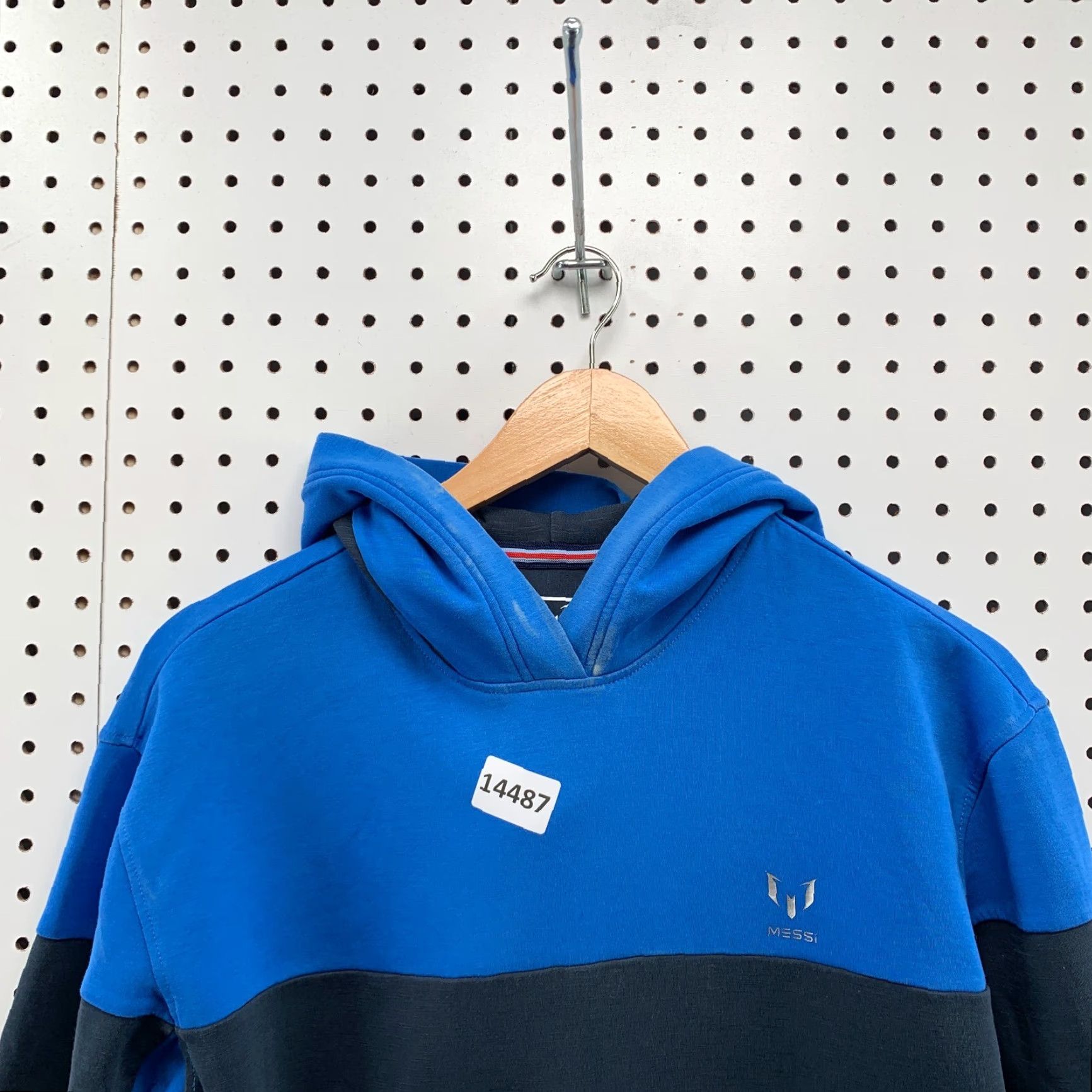 Vintage Messi Hoodie Shirt Long Sleeve Blue Hooded Sweatshirt Size S Mens Regular Pullover Cotton Polyester Fleece Zipper Size US S / EU 44-46 / 1 - 4 Thumbnail