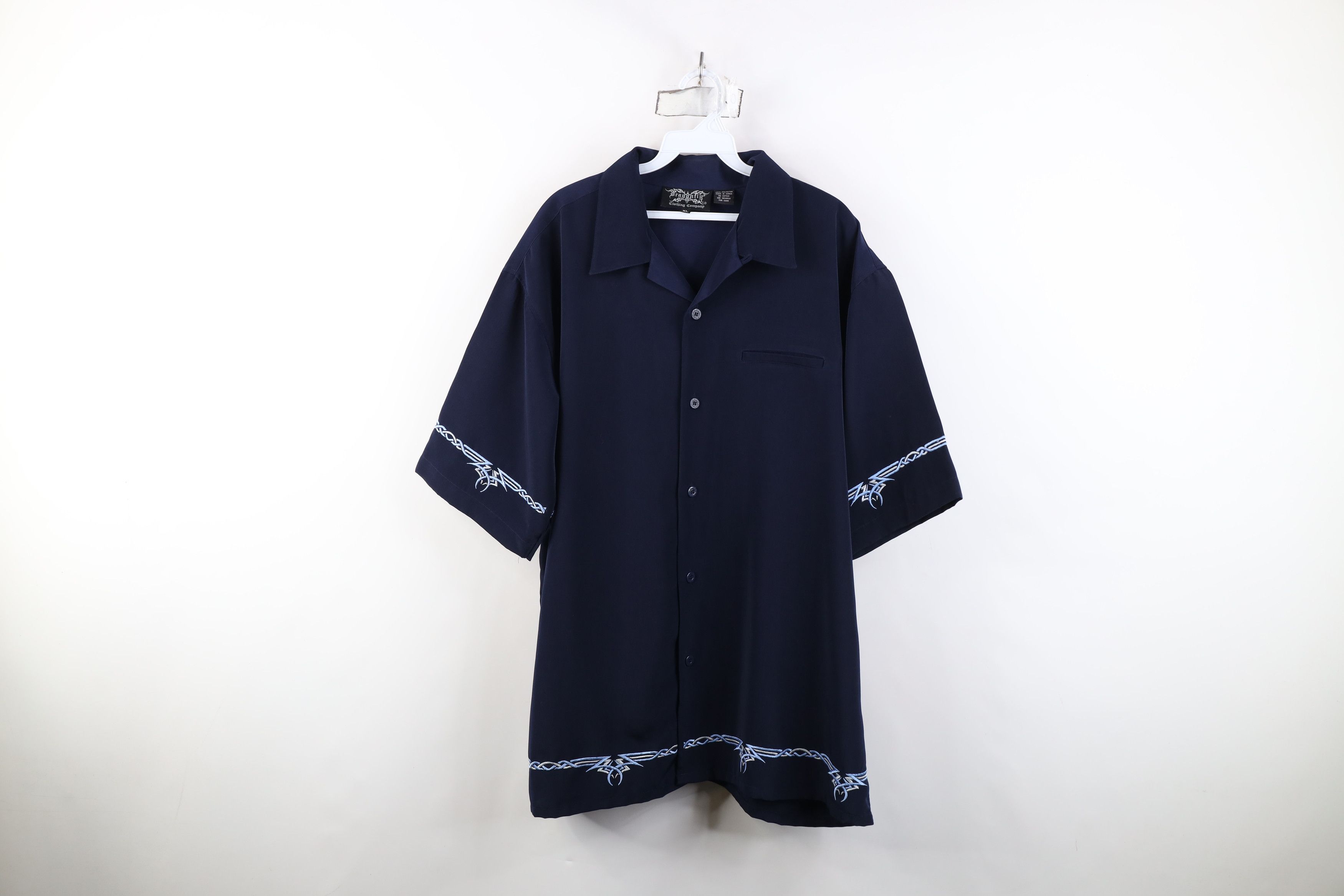 Vintage Vintage 90s Y2K Streetwear Collar Casino Button Shirt Blue Size US XL / EU 56 / 4 - 1 Thumbnail