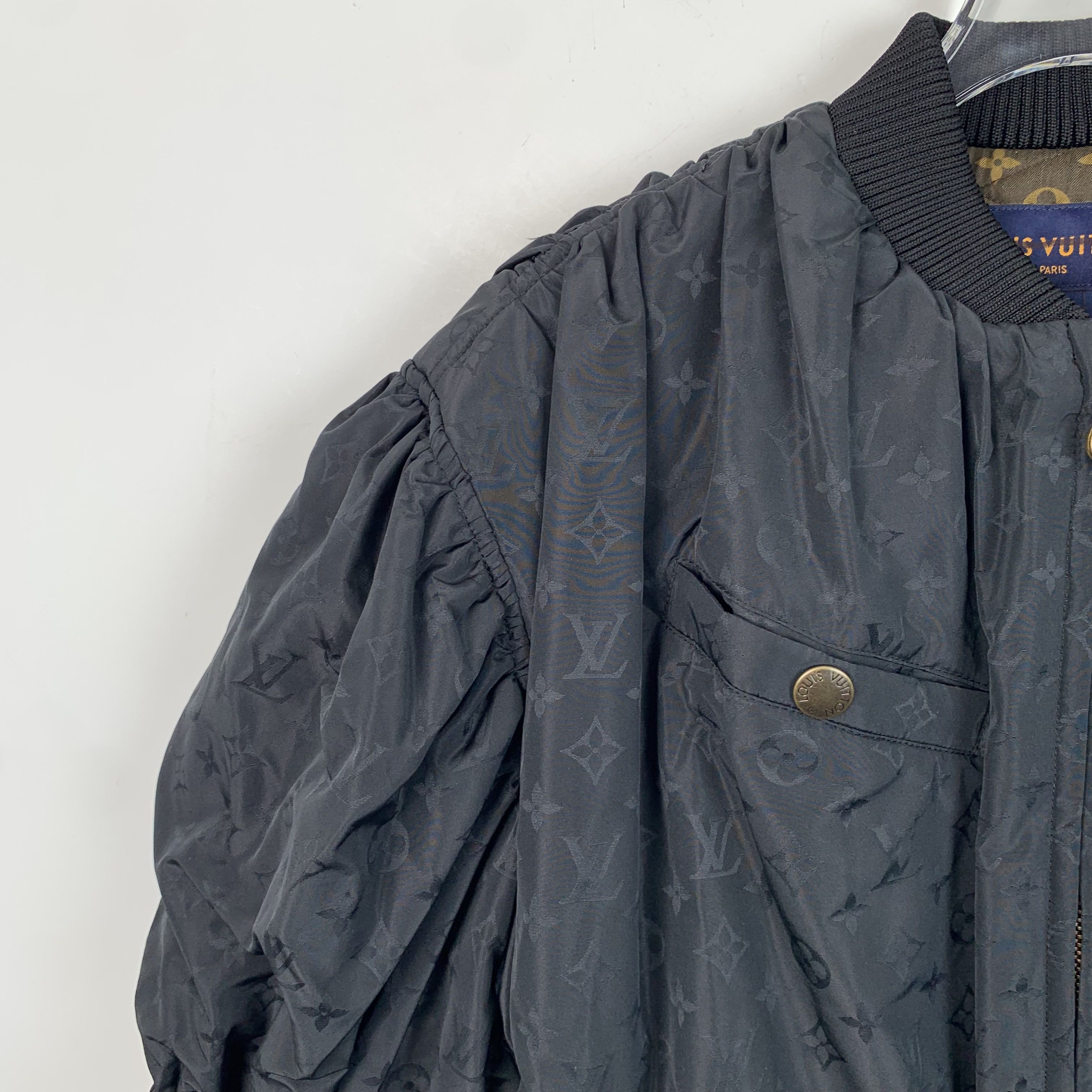 Louis Vuitton Louis Vuitton Black Monogram Lined Zip-Up Jacket (Size XS) Size US XS / EU 42 / 0 - 7 Thumbnail