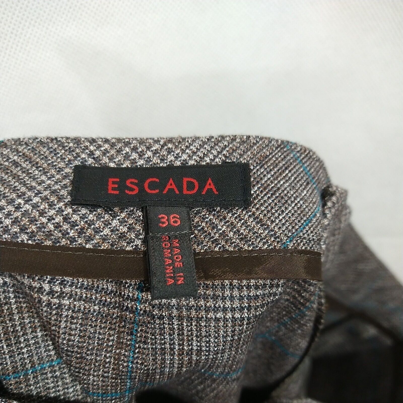 Escada Escada Plaid Dress Pants Wool Blend Women Size 30 Inch Brown Size 30" / US 8 / IT 44 - 6 Thumbnail