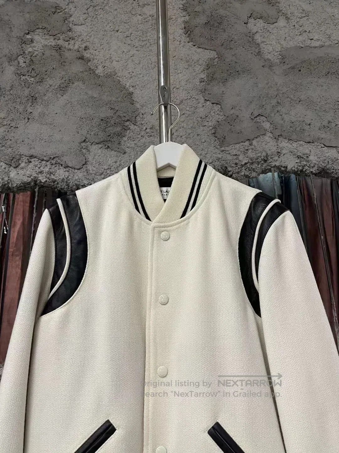 Saint Laurent Paris Saint Laurent White Baseball Jacket. Size US XS / EU 42 / 0 - 3 Thumbnail