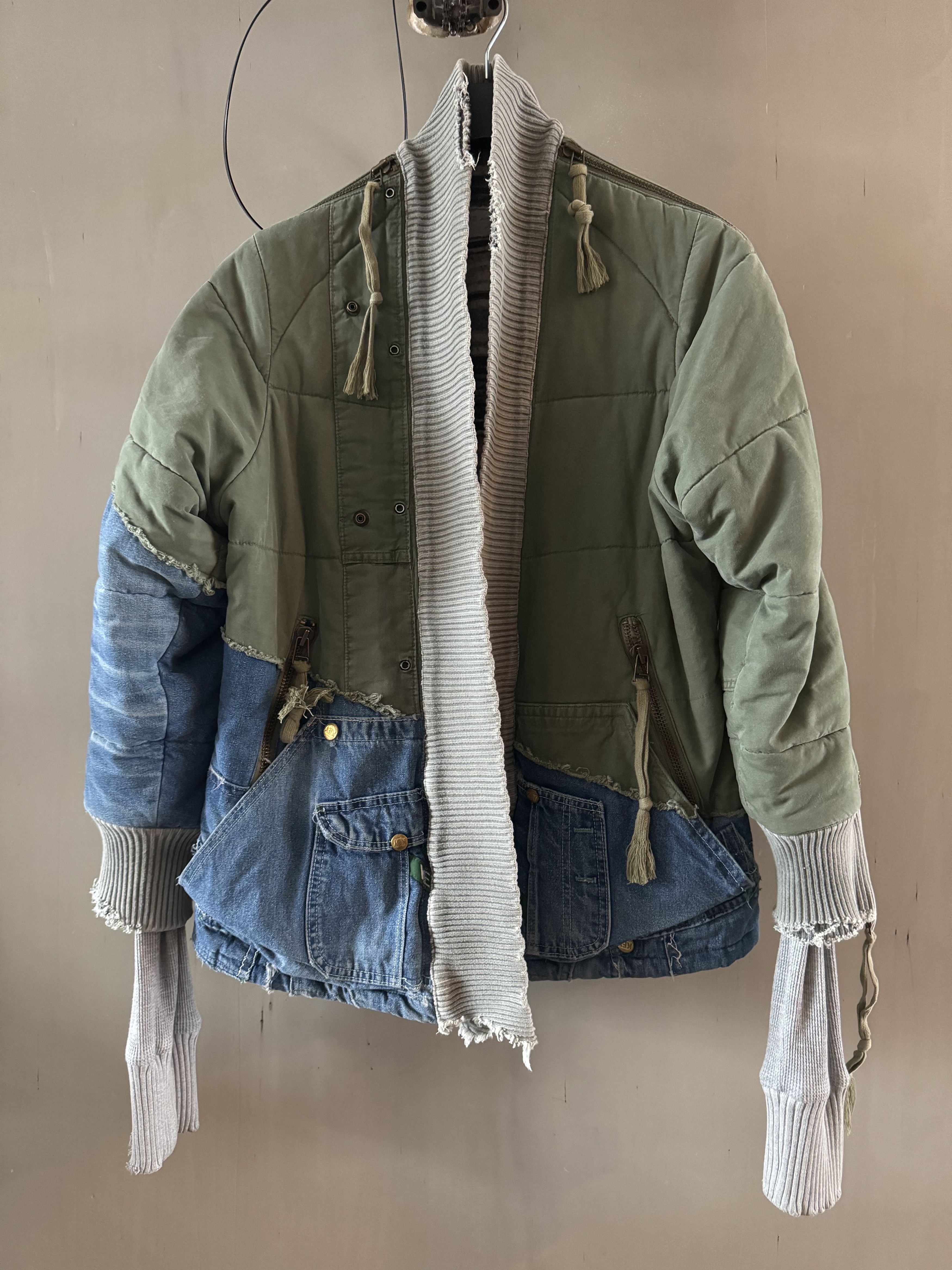 Greg Lauren ICONIC 50/50 ARMY DENIM PUFFER KIMONO Size US L / EU 52-54 / 3 - 3 Thumbnail