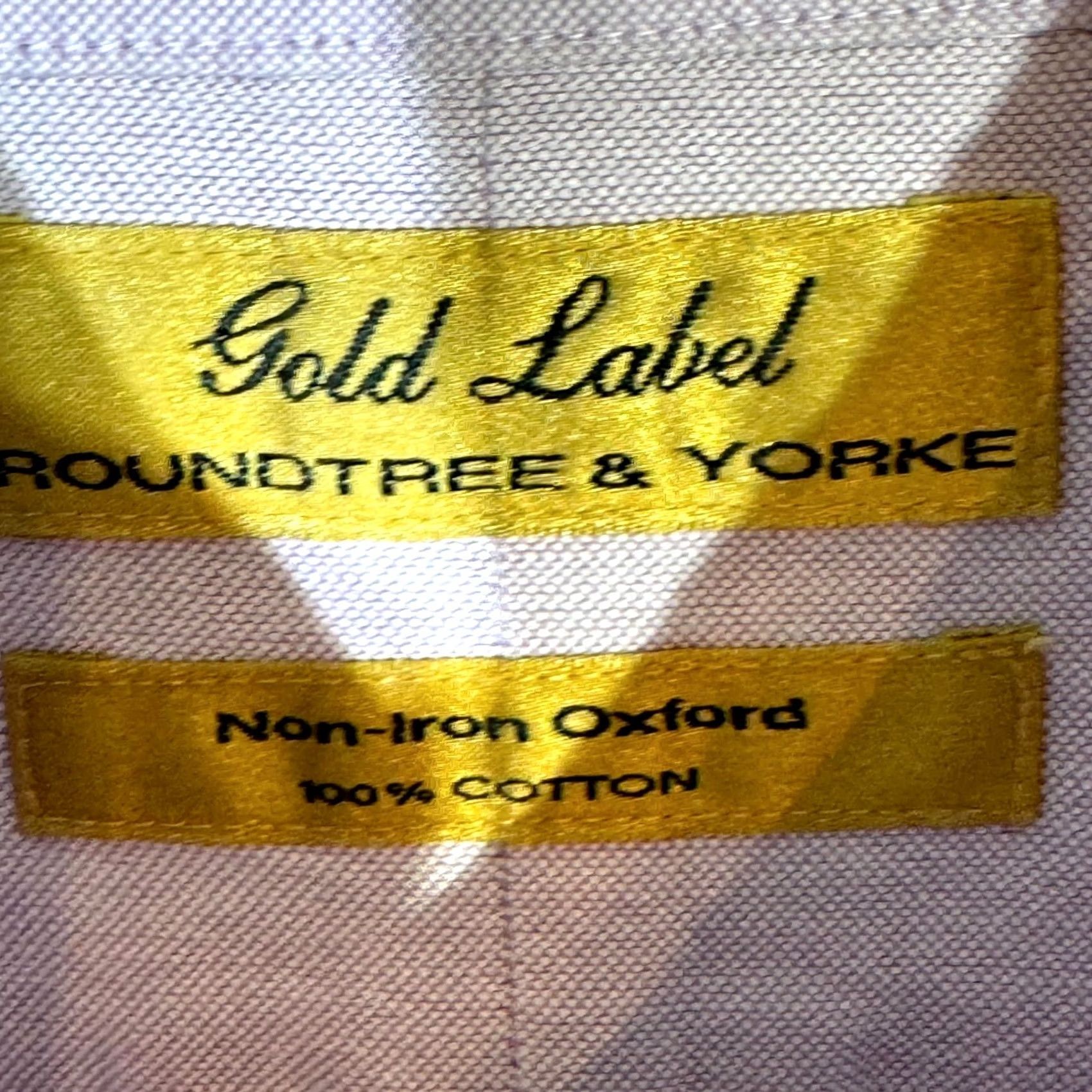Roundtree & Yorke Gold Label Dress Shirt Mens Long Sleeve 16x34 Light Purple 100% Cotton Formal Shirt Size 42R - 7 Thumbnail