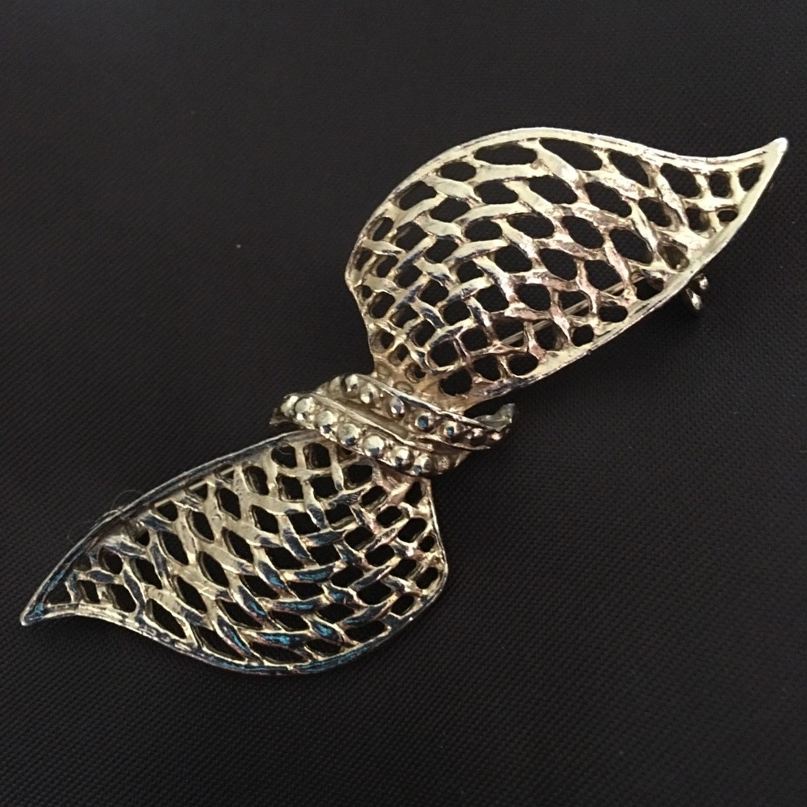Vintage Vintage gold tone weave bow brooch pin Size ONE SIZE - 1 Thumbnail