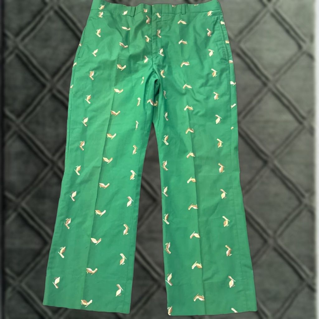 Vintage VINTAGE Allen Collins Embroidered All Over Print Green Golf Pants Mens 36 Chino 28 Inseam Size US 36 / EU 52 - 1 Thumbnail