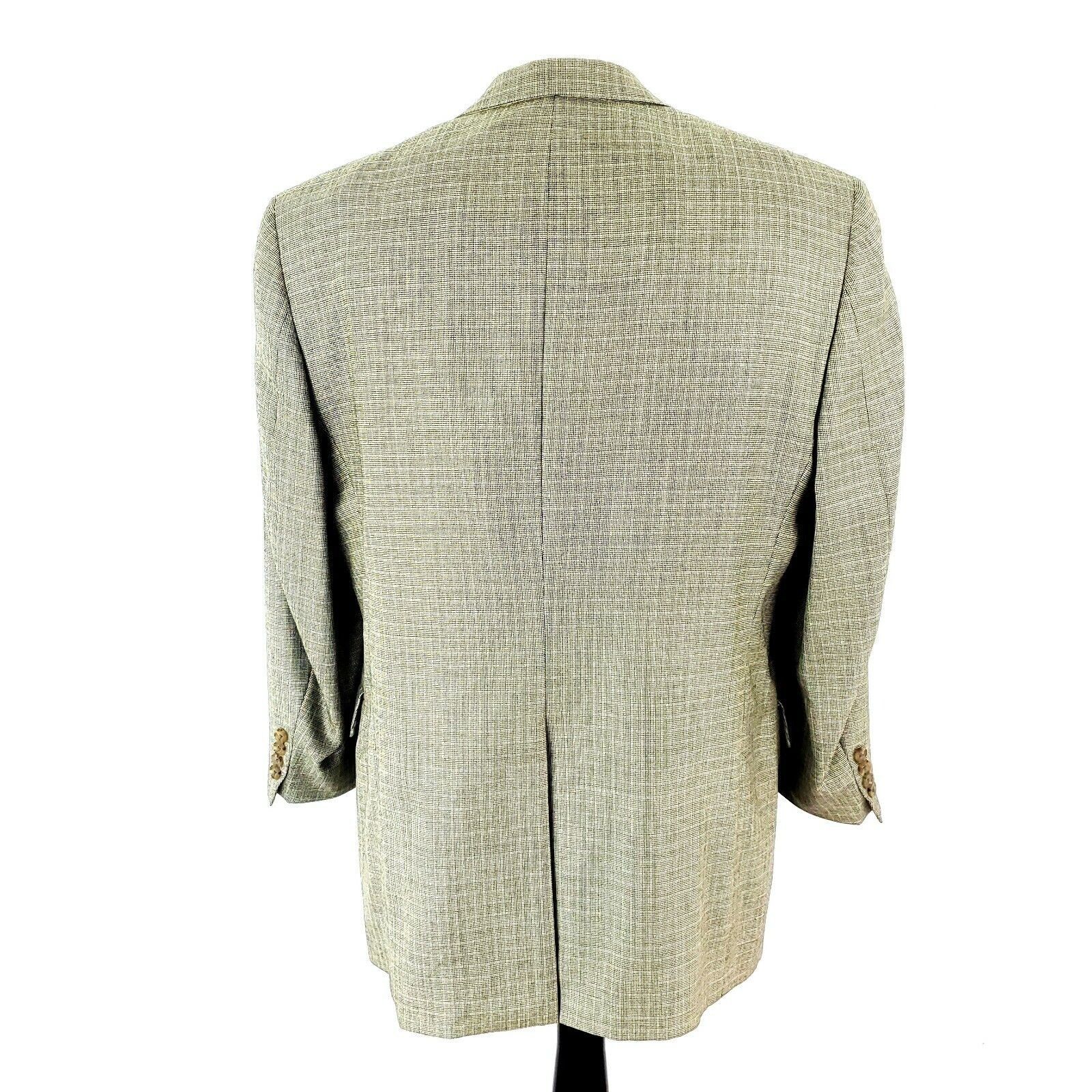 Hart Schaffner Marx Hart Schaffer Marx Wool 2 Button Sport Coat 42R Black Tan St Size 42R - 5 Thumbnail