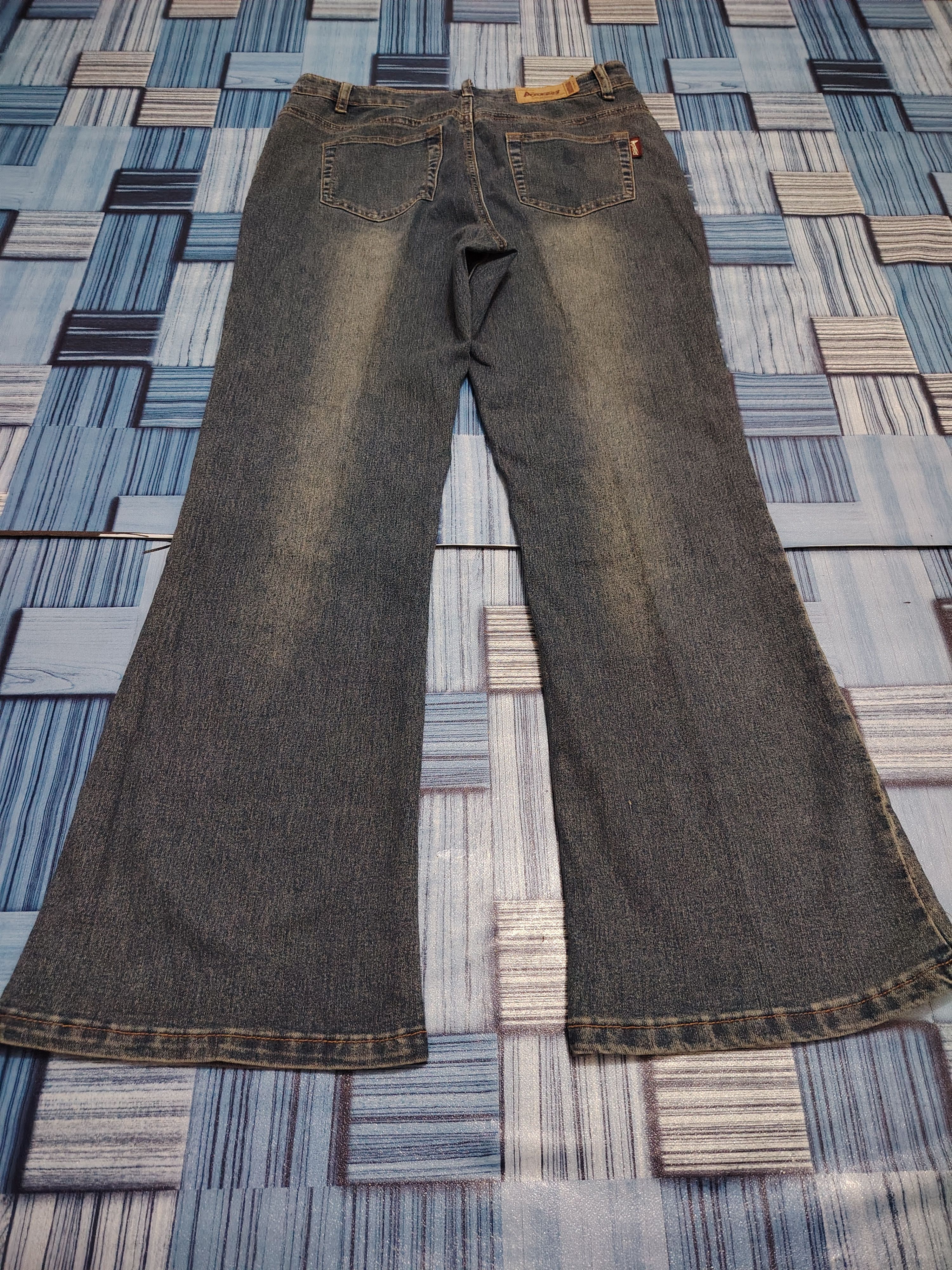 If Six Was Nine × Japanese Brand Insane Bootcut Aofeng Flower Embroidered Side Flared Jeans Size US 30 / EU 46 - 17 Thumbnail