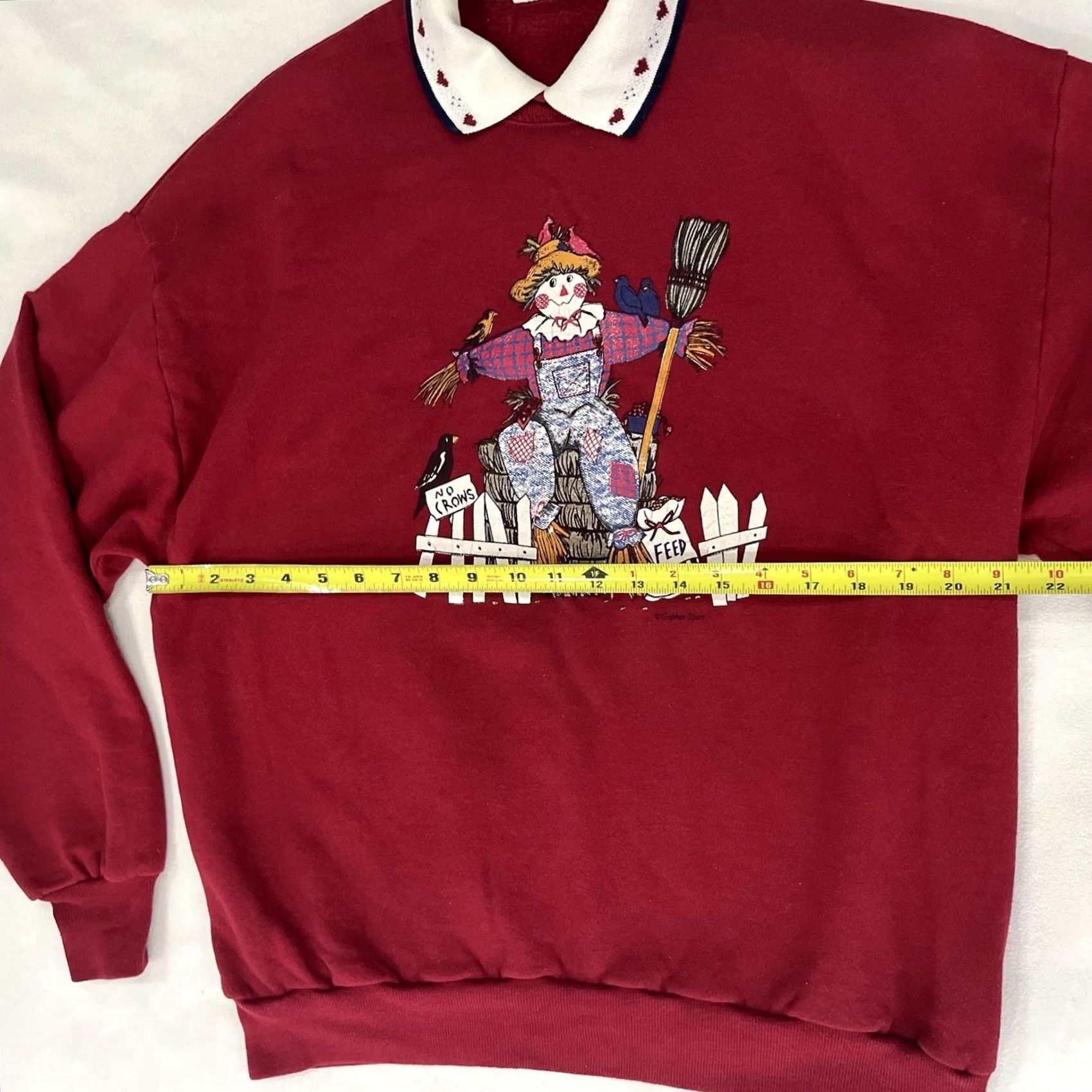 Vintage VINTAGE Gopher Sport Sweatshirt Collar Grannycore USA Made Gray XL Womens 1980s Halloween Farm Scarecrow Cotton Blend Shirt Size XL / US 12-14 / IT 48-50 - 6 Thumbnail