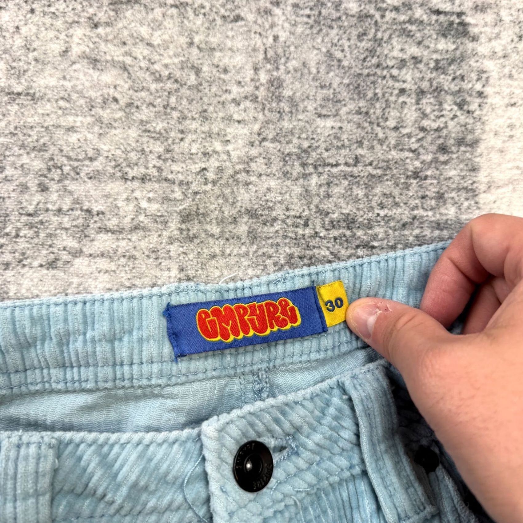 Empyre Empyre Relaxed Straight Pants 30x27 Blue Corduroy Size US 30 / EU 46 - 3 Thumbnail