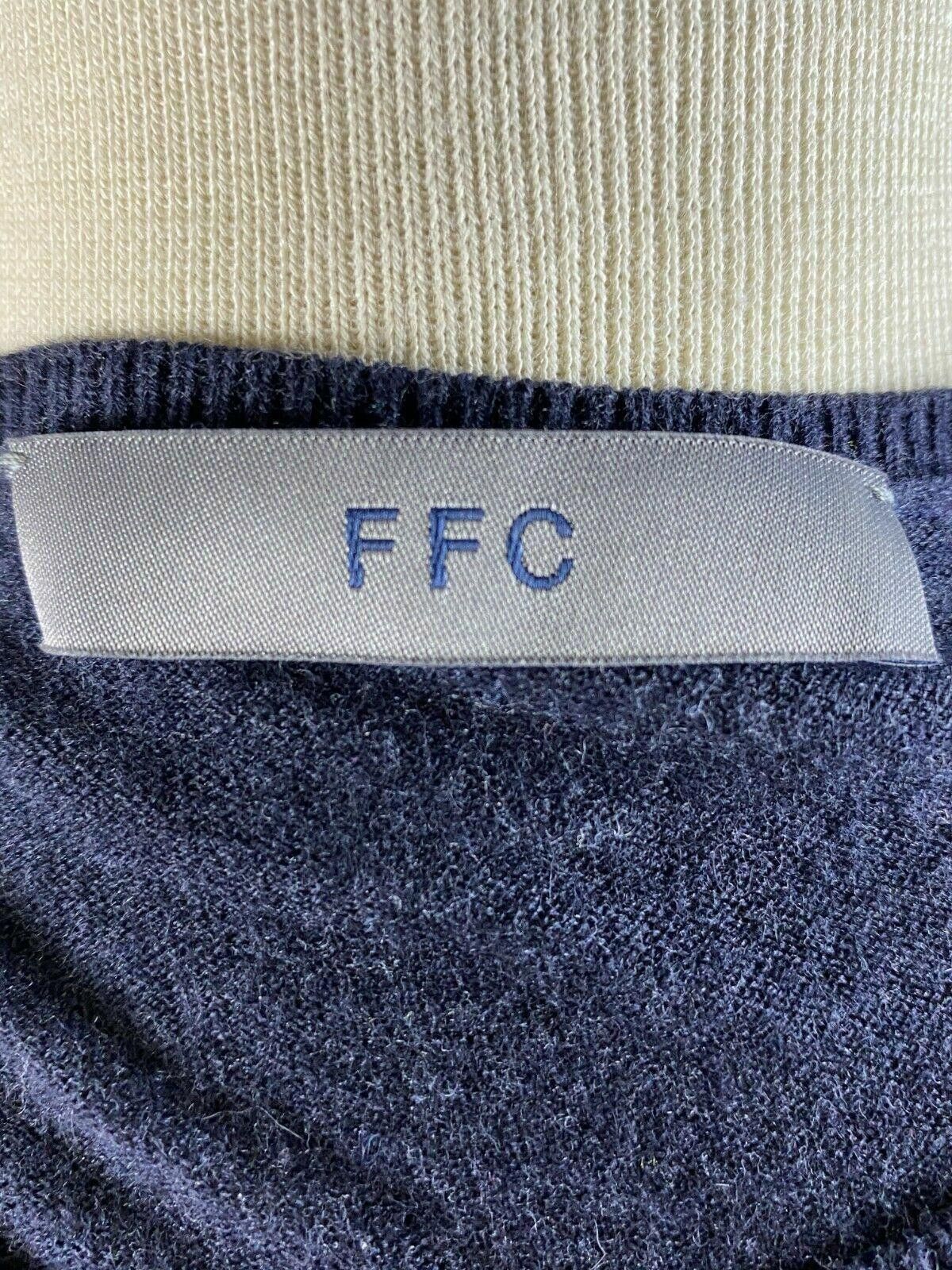 Designer FFC Blue White Gradient Boat Neck Wool Jumper Size XL Size XL / US 12-14 / IT 48-50 - 9 Thumbnail