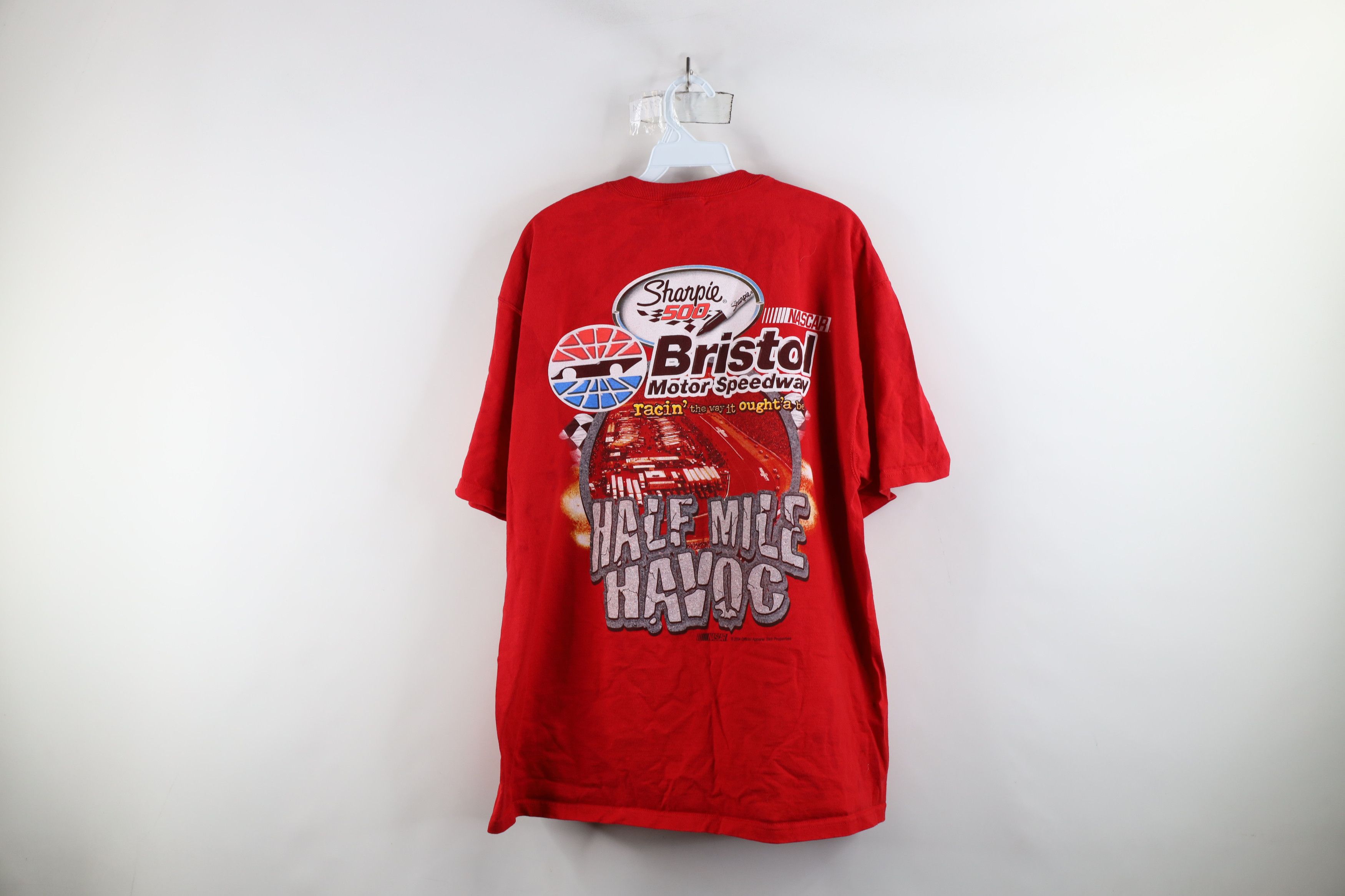 Fruit Of The Loom × Vintage Vintage Y2K 2004 NASCAR Print Bristol Motor Speedway T-Shirt Size US XL / EU 56 / 4 - 13 Thumbnail