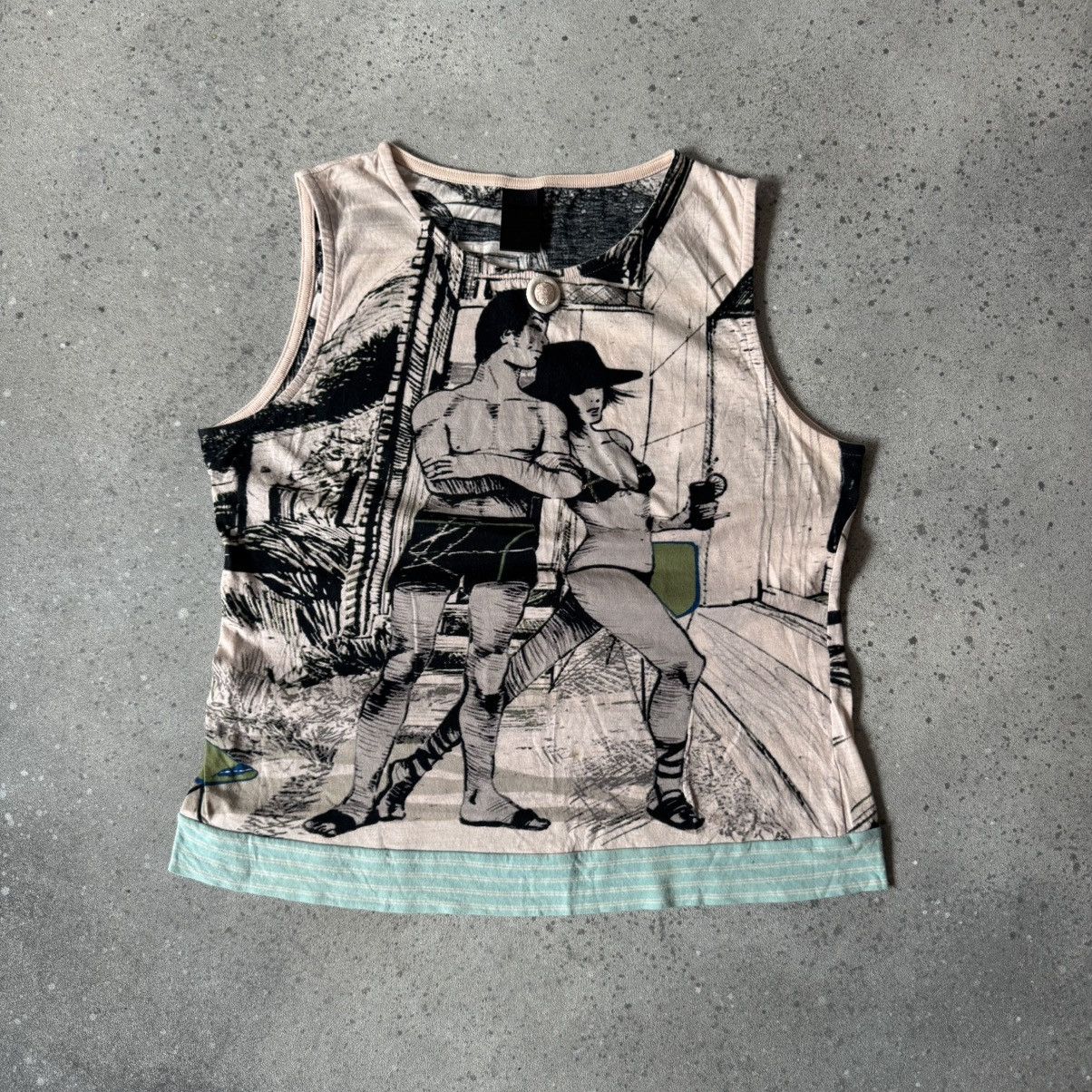 Custo Barcelona Custo Barcelona Vintage Sexy Y2K Print T-Shirt Size M / US 6-8 / IT 42-44 - 1 Thumbnail