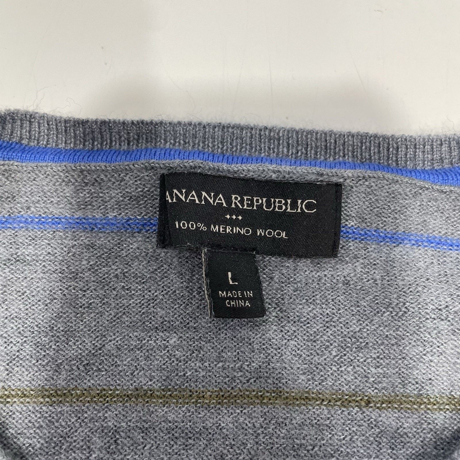 Banana Republic Banana Republic Men’s Gray Merino Wool Sweater Soft Large Size US L / EU 52-54 / 3 - 3 Thumbnail