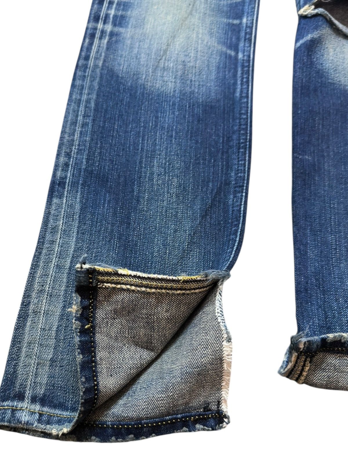 Lee Vintage Lee Cher Selvedge Faded Whiskers Grunge Denim Size US 30 / EU 46 - 4 Thumbnail