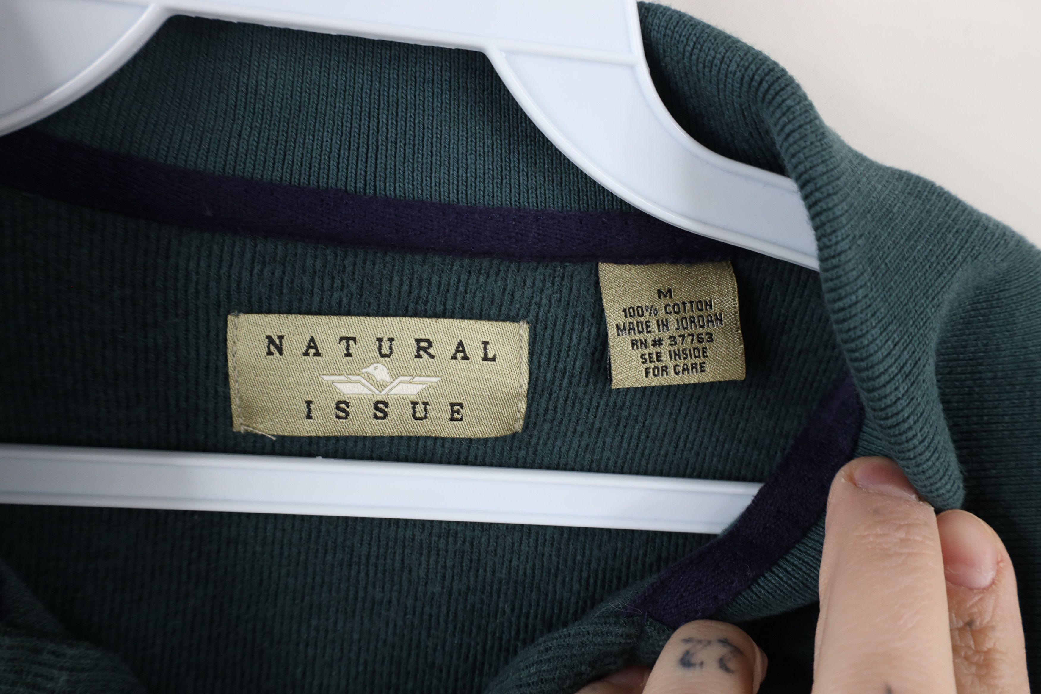 Vintage Vintage 90s Streetwear Ribbed Knit Long Sleeve Polo Green Size US M / EU 48-50 / 2 - 5 Thumbnail