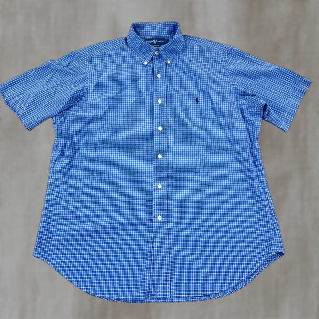 Ralph Lauren Ralph Lauren Shirt Men Large Blue Button-Up Classic Fit Plaid Camp A6 Size US L / EU 52-54 / 3 - 1 Thumbnail