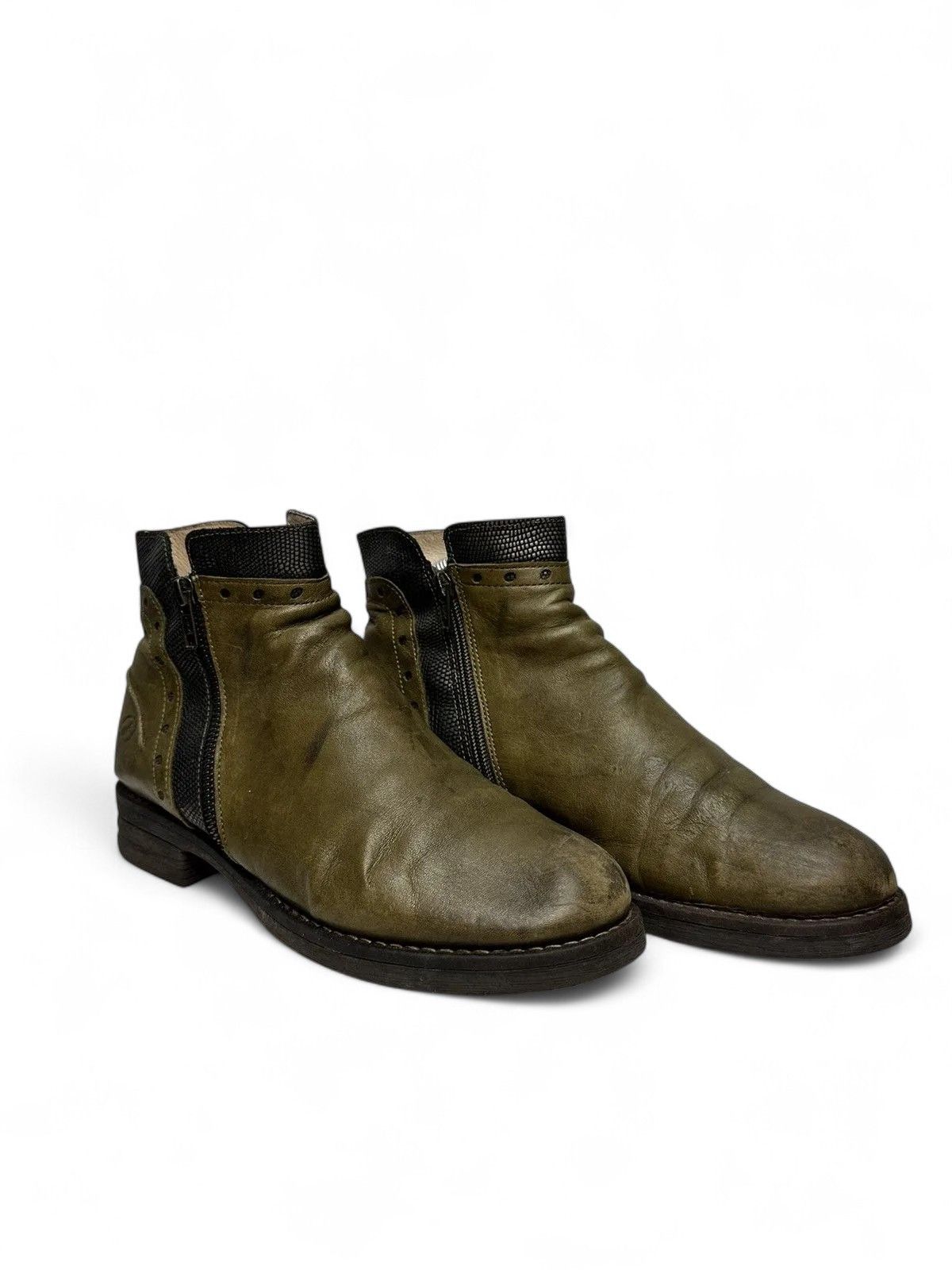 A.S.98 Vintage Casta Green Leather Boots Rare Y2K Style Size US 9 / IT 39 - 4 Thumbnail