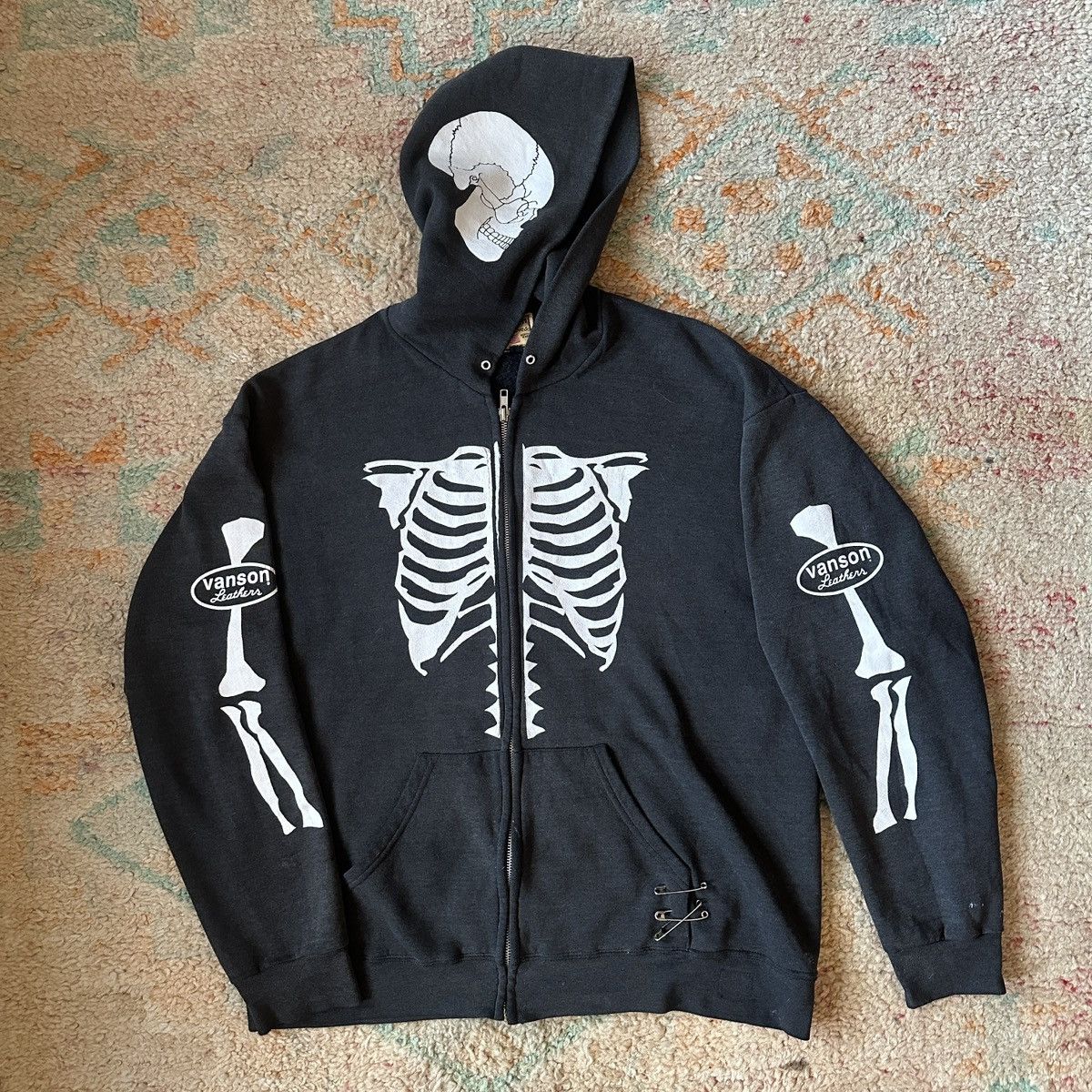 vanson スケルトンパーカー XL VANSON / BONE ZIP UP HOODIE