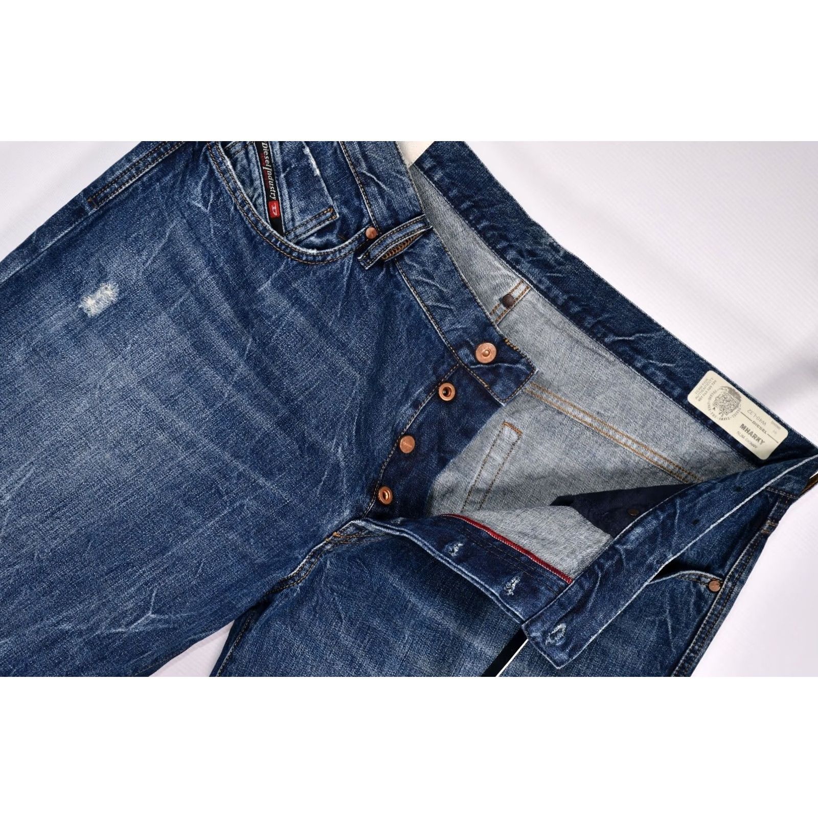 Diesel DIESEL Mharky 080AG Jeans Slim Skinny Distressed Blue W40/L32 Men Size US 40 / EU 56 - 6 Thumbnail